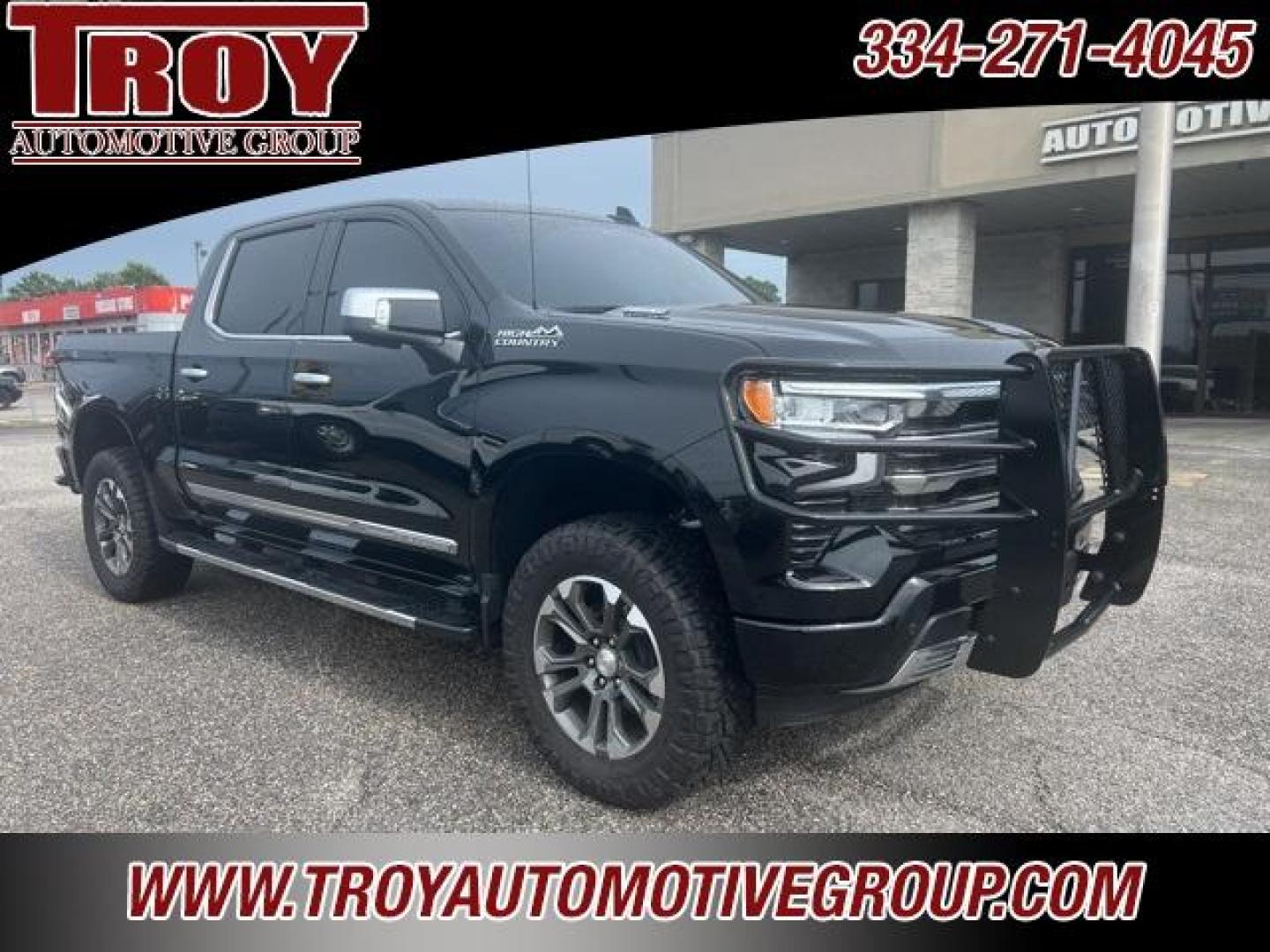 2024 Black /Jet Black/Umber Chevrolet Silverado 1500 High Country (1GCUDJE86RZ) with an 3.0L I6 engine, Automatic transmission, located at 6812 Atlanta Hwy, Montgomery, AL, 36117, (334) 271-4045, 32.382118, -86.178673 - 2024' Chevrolet Silverado 1500 High Country Z-71 4x4,3.0ltr Duramax Diesel, 23k miles, 3.5'' Rough Country Lift, 35x12.5x20 Nitto Ridge Grappler tires, Sunroof, Ranch Hand brush guard, Technology Pkg (heads up display), Heated and Ventilated front seats, Clean Carfax no apologies! Feel free to call - Photo#1
