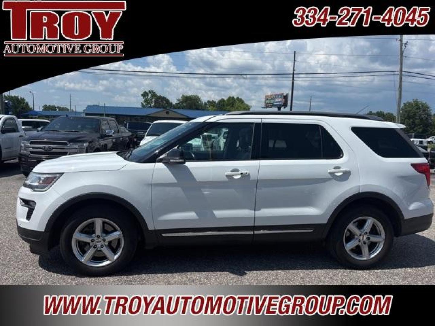 2018 Oxford White /Ebony Black Ford Explorer XLT (1FM5K7D8XJG) with an 3.5L V6 Ti-VCT engine, Automatic transmission, located at 6812 Atlanta Hwy, Montgomery, AL, 36117, (334) 271-4045, 32.382118, -86.178673 - 2nd Row Buckets!!<br>3rd Seat!!<br>Heated Leather Seats!!<br>2-Masters Keys w/Remote Start!!<br><br>Recent Arrival! Priced below KBB Fair Purchase Price!<br><br>Oxford White 2018 Ford Explorer XLT FWD 3.5L V6 Ti-VCT 6-Speed Automatic with Select-Shift<br><br>Financing Available---Top Value for Trade - Photo#1