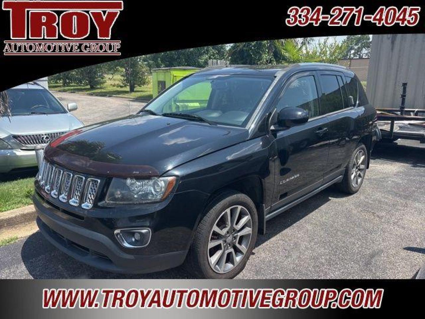 2014 Black Clearcoat /Lt Pebble Beige/Dk Slate Jeep Compass Limited (1C4NJDCB8ED) with an 2.4L I4 DOHC 16V Dual VVT engine, Automatic transmission, located at 6812 Atlanta Hwy, Montgomery, AL, 36117, (334) 271-4045, 32.382118, -86.178673 - Power Sunroof!!<br><br><br> Compass Limited 4WD 2.4L I4 DOHC 16V Dual VVT 6-Speed Automatic<br><br>Financing Available---Top Value for Trades.<br><br>Odometer is 20723 miles below market average! 21/27 City/Highway MPG<br><br><br>Reviews:<br> * If youre looking for a compact and fuel-efficient smal - Photo#0