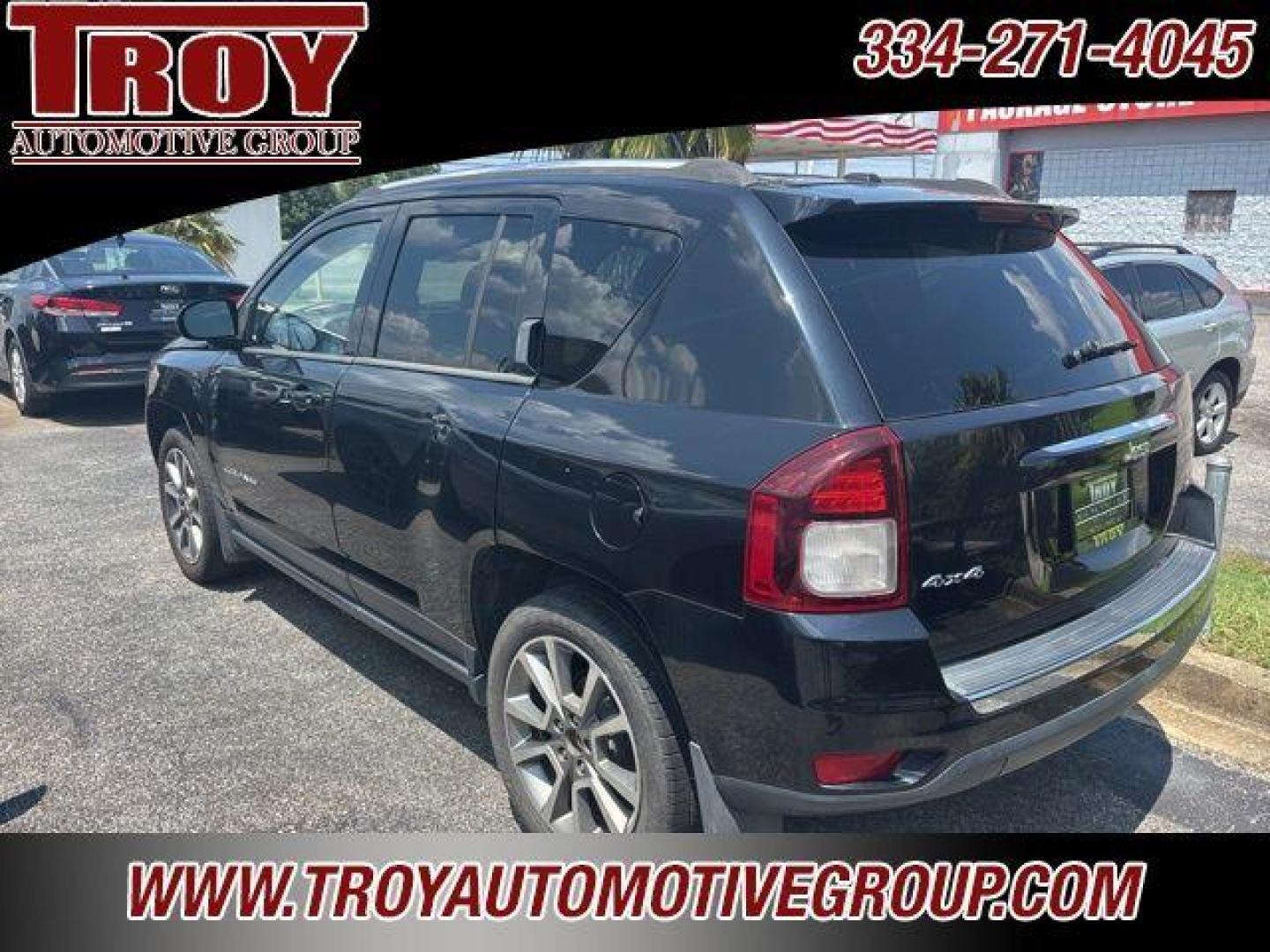 2014 Black Clearcoat /Lt Pebble Beige/Dk Slate Jeep Compass Limited (1C4NJDCB8ED) with an 2.4L I4 DOHC 16V Dual VVT engine, Automatic transmission, located at 6812 Atlanta Hwy, Montgomery, AL, 36117, (334) 271-4045, 32.382118, -86.178673 - Power Sunroof!!<br><br><br> Compass Limited 4WD 2.4L I4 DOHC 16V Dual VVT 6-Speed Automatic<br><br>Financing Available---Top Value for Trades.<br><br>Odometer is 20723 miles below market average! 21/27 City/Highway MPG<br><br><br>Reviews:<br> * If youre looking for a compact and fuel-efficient smal - Photo#2
