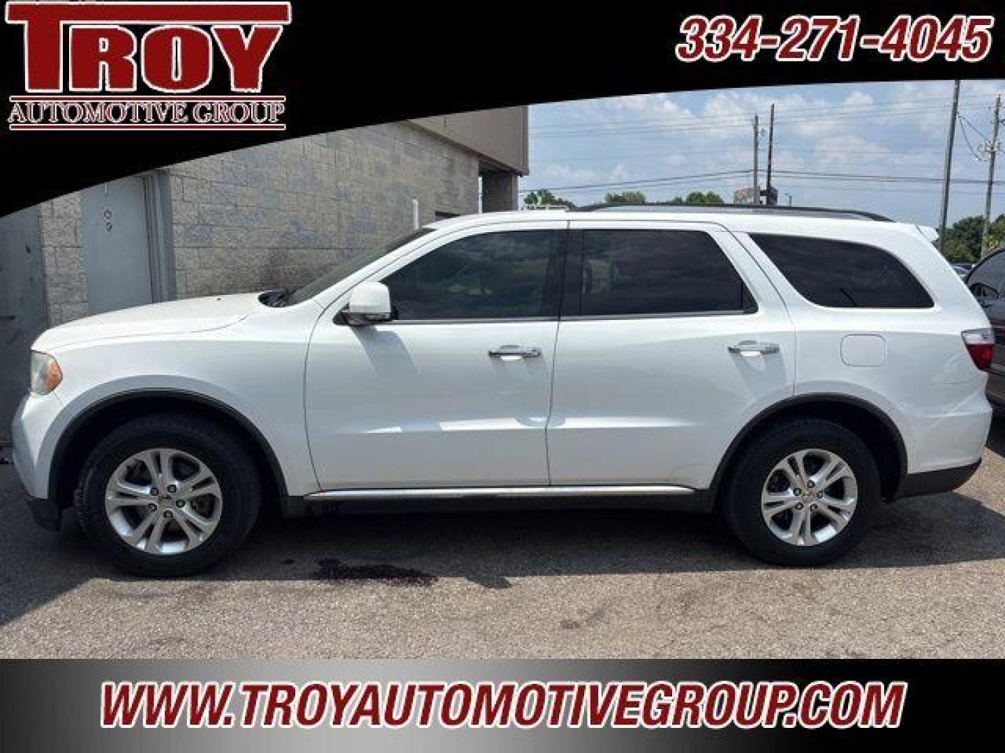 2013 Bright White Clearcoat /Dark Graystone/Medium Graystone Interior Dodge Durango Crew (1C4RDHDG0DC) with an 3.6L V6 Flex Fuel 24V VVT engine, Automatic transmission, located at 6812 Atlanta Hwy, Montgomery, AL, 36117, (334) 271-4045, 32.382118, -86.178673 - Bright White Clearcoat 2013 Dodge Durango Crew RWD 3.6L V6 Flex Fuel 24V VVT 5-Speed Automatic<br><br>Financing Available---Top Value for Trades.<br><br>Odometer is 31184 miles below market average!<br><br><br>Awards:<br> * Ward's 10 Best Engines<br><br>Reviews:<br> * If you require a vehicle that - Photo#0