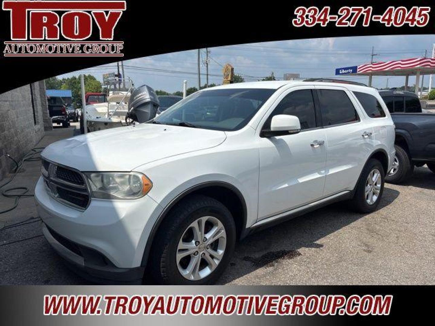 2013 Bright White Clearcoat /Dark Graystone/Medium Graystone Interior Dodge Durango Crew (1C4RDHDG0DC) with an 3.6L V6 Flex Fuel 24V VVT engine, Automatic transmission, located at 6812 Atlanta Hwy, Montgomery, AL, 36117, (334) 271-4045, 32.382118, -86.178673 - Bright White Clearcoat 2013 Dodge Durango Crew RWD 3.6L V6 Flex Fuel 24V VVT 5-Speed Automatic<br><br>Financing Available---Top Value for Trades.<br><br>Odometer is 31184 miles below market average!<br><br><br>Awards:<br> * Ward's 10 Best Engines<br><br>Reviews:<br> * If you require a vehicle that - Photo#3