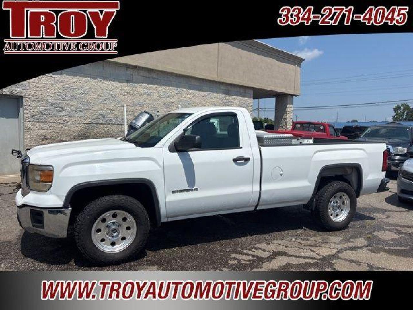 2015 Summit White /Jet Black/Dark Ash GMC Sierra 1500 Base (1GTN1TEC1FZ) with an EcoTec3 5.3L V8 engine, Automatic transmission, located at 6812 Atlanta Hwy, Montgomery, AL, 36117, (334) 271-4045, 32.382118, -86.178673 - Photo#0