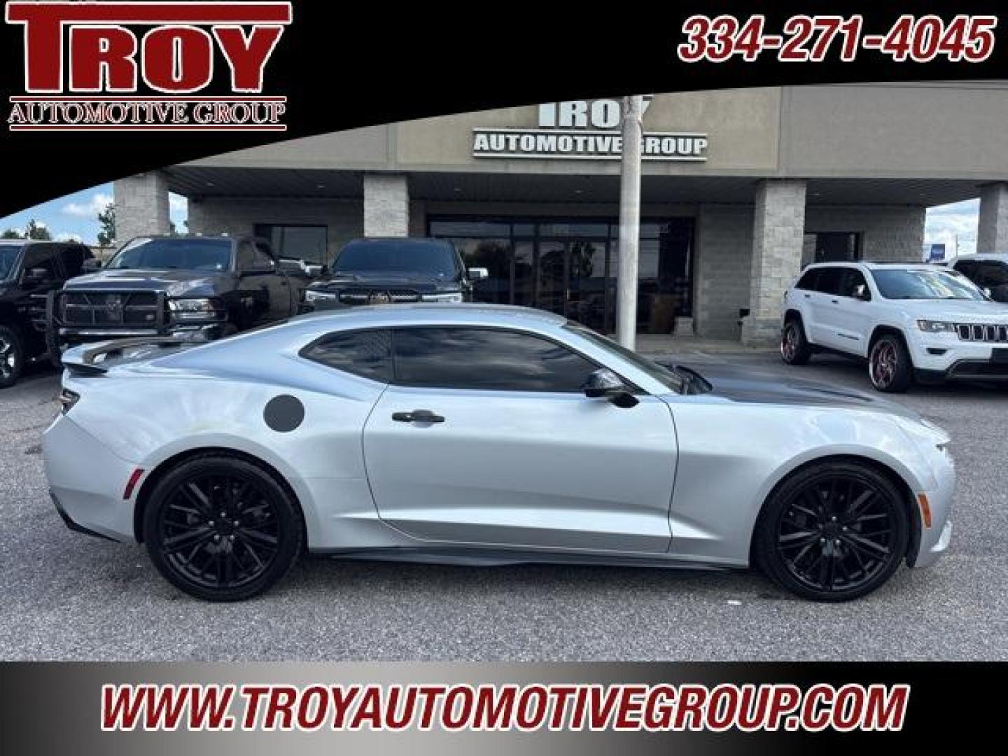 2018 Silver Ice Metallic /Jet Black Chevrolet Camaro SS (1G1FF1R79J0) with an 6.2L V8 engine, Automatic transmission, located at 6812 Atlanta Hwy, Montgomery, AL, 36117, (334) 271-4045, 32.382118, -86.178673 - Priced below KBB Fair Purchase Price!<br><br>Silver Ice Metallic 2018 Chevrolet Camaro SS RWD 1SS 6.2L V8 8-Speed Automatic<br><br>Financing Available---Top Value for Trades.<br><br>17/27 City/Highway MPG<br><br><br>Awards:<br> * JD Power Dependability Study * Car and Driver 10 Best Cars * 2018 - Photo#0