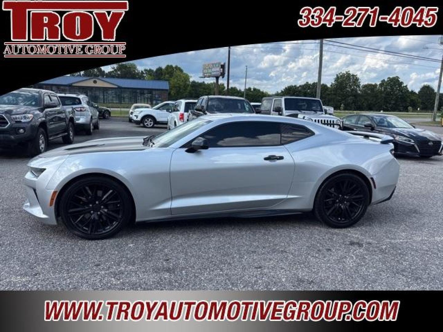 2018 Silver Ice Metallic /Jet Black Chevrolet Camaro SS (1G1FF1R79J0) with an 6.2L V8 engine, Automatic transmission, located at 6812 Atlanta Hwy, Montgomery, AL, 36117, (334) 271-4045, 32.382118, -86.178673 - Priced below KBB Fair Purchase Price!<br><br>Silver Ice Metallic 2018 Chevrolet Camaro SS RWD 1SS 6.2L V8 8-Speed Automatic<br><br>Financing Available---Top Value for Trades.<br><br>17/27 City/Highway MPG<br><br><br>Awards:<br> * JD Power Dependability Study * Car and Driver 10 Best Cars * 2018 - Photo#1