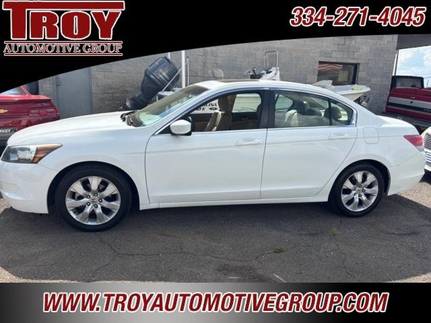 2010 Taffeta White /Ivory Honda Accord EX-L (1HGCP2F85AA) with an 2.4L I4 DOHC i-VTEC 16V engine, Automatic transmission, located at 6812 Atlanta Hwy, Montgomery, AL, 36117, (334) 271-4045, 32.382118, -86.178673 - Recent Arrival!<br><br>Taffeta White 2010 Honda Accord EX-L FWD 2.4 2.4L I4 DOHC i-VTEC 16V 5-Speed Automatic with Overdrive<br><br>Financing Available---Top Value for Trades.<br><br>Odometer is 62036 miles below market average! 21/31 City/Highway MPG<br><br><br>Reviews:<br> * The 2010 Honda Accord - Photo#0