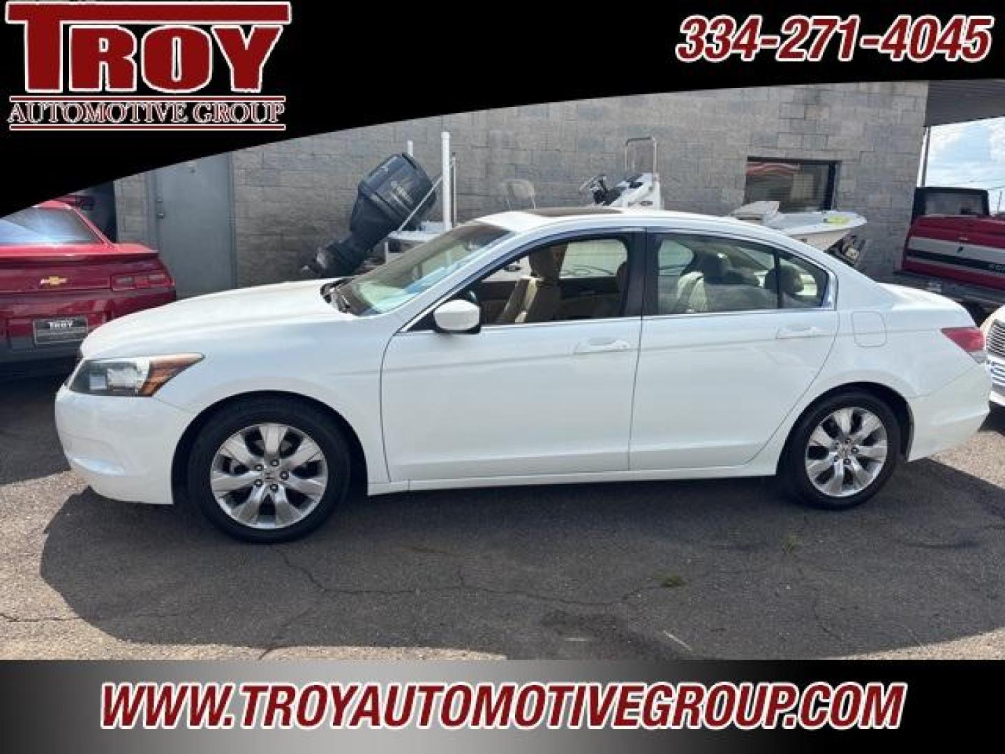 2010 Taffeta White /Ivory Honda Accord EX-L (1HGCP2F85AA) with an 2.4L I4 DOHC i-VTEC 16V engine, Automatic transmission, located at 6812 Atlanta Hwy, Montgomery, AL, 36117, (334) 271-4045, 32.382118, -86.178673 - Recent Arrival!<br><br>Taffeta White 2010 Honda Accord EX-L FWD 2.4 2.4L I4 DOHC i-VTEC 16V 5-Speed Automatic with Overdrive<br><br>Financing Available---Top Value for Trades.<br><br>Odometer is 62036 miles below market average! 21/31 City/Highway MPG<br><br><br>Reviews:<br> * The 2010 Honda Accord - Photo#1
