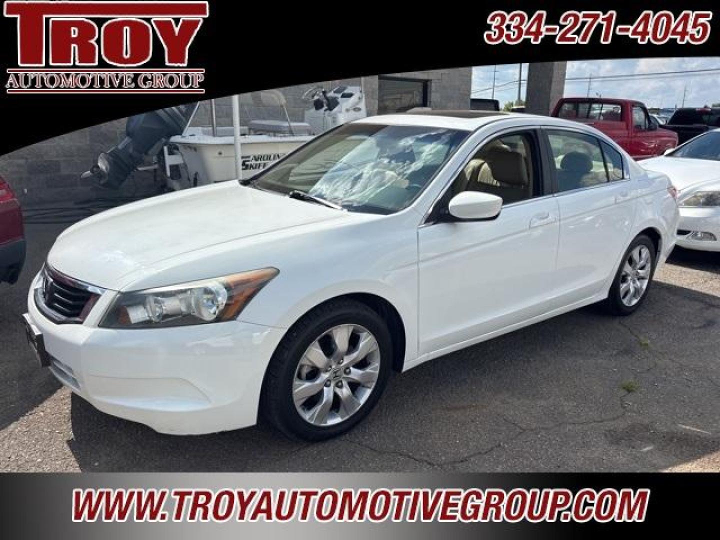 2010 Taffeta White /Ivory Honda Accord EX-L (1HGCP2F85AA) with an 2.4L I4 DOHC i-VTEC 16V engine, Automatic transmission, located at 6812 Atlanta Hwy, Montgomery, AL, 36117, (334) 271-4045, 32.382118, -86.178673 - Recent Arrival!<br><br>Taffeta White 2010 Honda Accord EX-L FWD 2.4 2.4L I4 DOHC i-VTEC 16V 5-Speed Automatic with Overdrive<br><br>Financing Available---Top Value for Trades.<br><br>Odometer is 62036 miles below market average! 21/31 City/Highway MPG<br><br><br>Reviews:<br> * The 2010 Honda Accord - Photo#46
