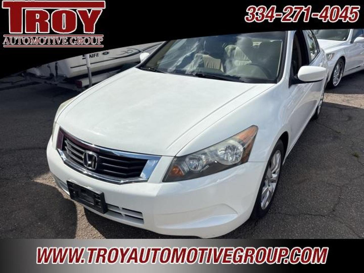 2010 Taffeta White /Ivory Honda Accord EX-L (1HGCP2F85AA) with an 2.4L I4 DOHC i-VTEC 16V engine, Automatic transmission, located at 6812 Atlanta Hwy, Montgomery, AL, 36117, (334) 271-4045, 32.382118, -86.178673 - Recent Arrival!<br><br>Taffeta White 2010 Honda Accord EX-L FWD 2.4 2.4L I4 DOHC i-VTEC 16V 5-Speed Automatic with Overdrive<br><br>Financing Available---Top Value for Trades.<br><br>Odometer is 62036 miles below market average! 21/31 City/Highway MPG<br><br><br>Reviews:<br> * The 2010 Honda Accord - Photo#47