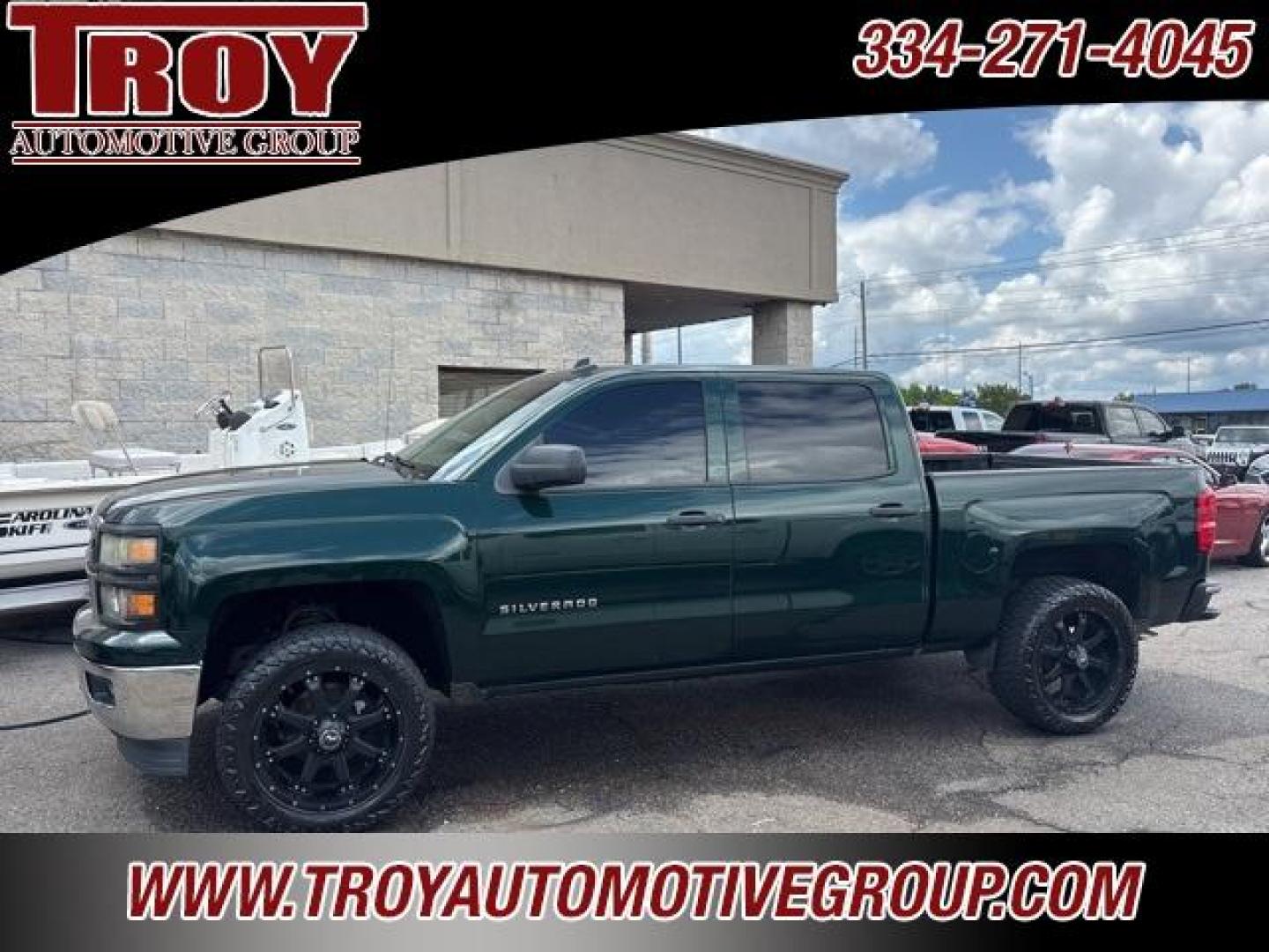 2014 Rainforest Green Metallic /Black Chevrolet Silverado 1500 LT (3GCUKREH5EG) with an EcoTec3 4.3L V6 Flex Fuel engine, Automatic transmission, located at 6812 Atlanta Hwy, Montgomery, AL, 36117, (334) 271-4045, 32.382118, -86.178673 - Power Driver Seat!!<br>Tow Package!!<br>Upgraded Stereo!!<br>Cold Air Intake!! - Photo#1