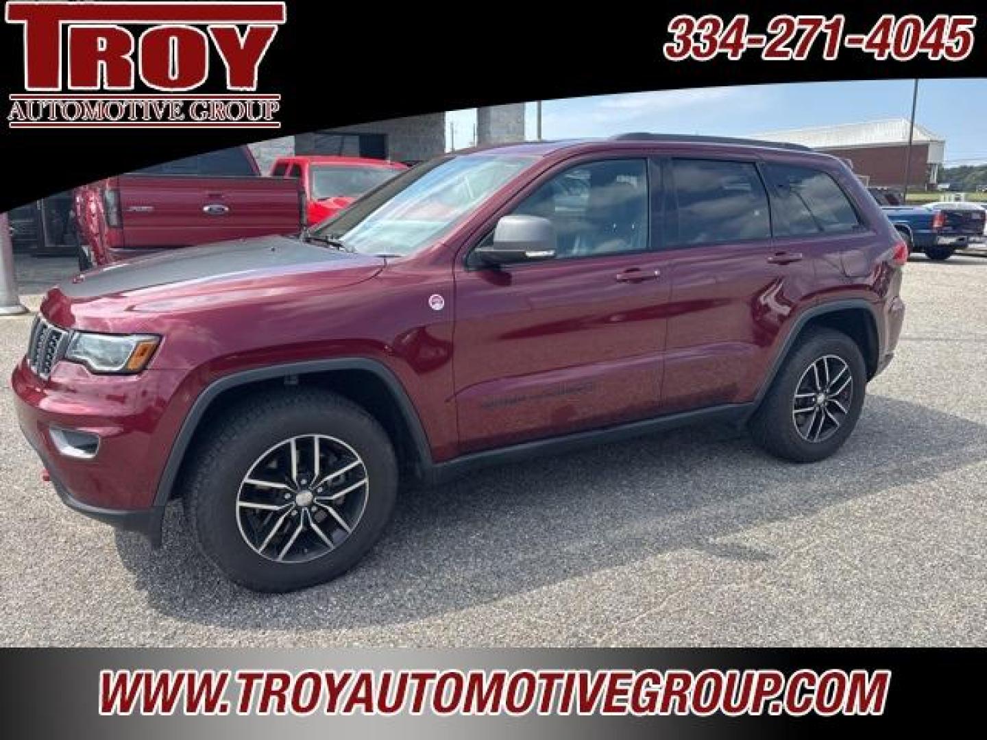 2017 Velvet Red Pearlcoat /Black Jeep Grand Cherokee Trailhawk (1C4RJFLG6HC) with an 3.6L V6 24V VVT engine, Automatic transmission, located at 6812 Atlanta Hwy, Montgomery, AL, 36117, (334) 271-4045, 32.382118, -86.178673 - 1-Owner!!<br>Power Sunroof!!<br>Tow Package!!<br>Blind Spot Monitors!!<br> - Photo#2