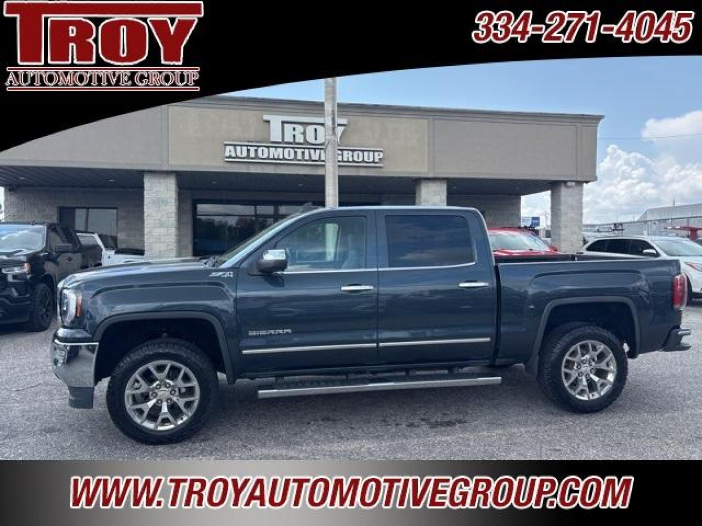 2018 Dark Slate Metallic /Cocoa/Dune GMC Sierra 1500 SLT (3GTU2NEC1JG) with an EcoTec3 5.3L V8 engine, Automatic transmission, located at 6812 Atlanta Hwy, Montgomery, AL, 36117, (334) 271-4045, 32.382118, -86.178673 - Navigation!!<br>Leveling Kit!!<br>Heated/Cooled Seats!!<br>Park Sensors!!<br>Spray N Bedliner!!<br>Tow Package!!<br>Dark Slate Metallic 2018 GMC Sierra 1500 SLT 4WD EcoTec3 5.3L V8 8-Speed Automatic with Overdrive<br><br>Financing Available---Top Value for Trades - Photo#2