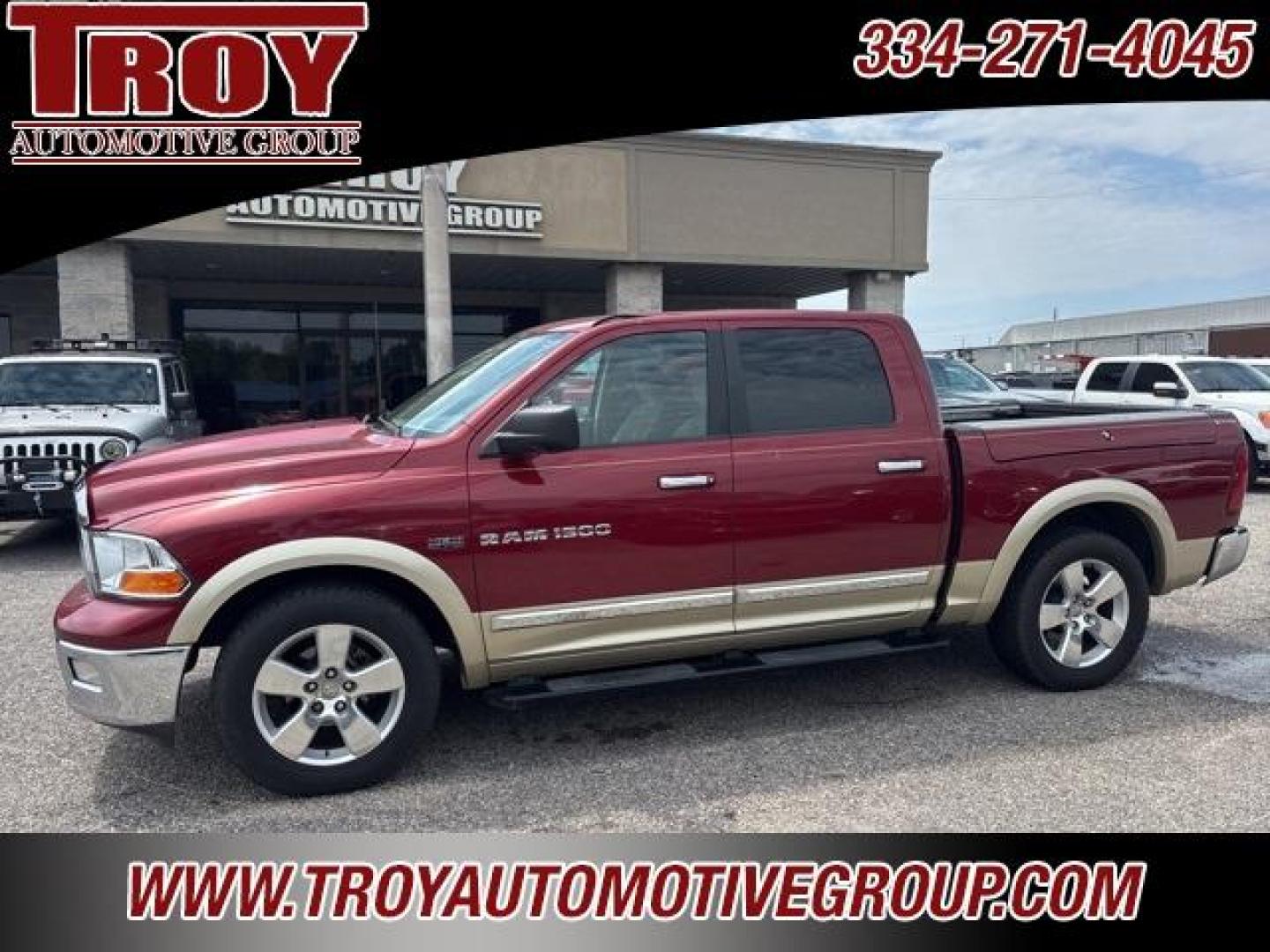 2012 Deep Cherry Red Crystal Pearlcoat /Brown Ram 1500 Big Horn (1C6RD6LT4CS) with an HEMI 5.7L V8 Multi Displacement VVT engine, Automatic transmission, located at 6812 Atlanta Hwy, Montgomery, AL, 36117, (334) 271-4045, 32.382118, -86.178673 - Photo#1