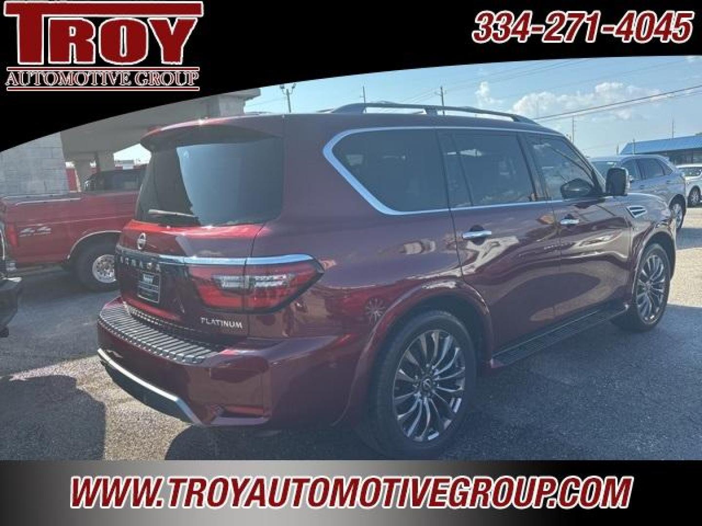 2021 Coulis Red Pearl /Black Nissan Armada Platinum (JN8AY2DA1M9) with an 5.6L V8 DOHC 32V LEV3-ULEV125 400hp engine, Automatic transmission, located at 6812 Atlanta Hwy, Montgomery, AL, 36117, (334) 271-4045, 32.382118, -86.178673 - Recent Arrival!<br><br>Coulis Red Pearl 2021 Nissan Armada Platinum RWD 5.6L V8 DOHC 32V LEV3-ULEV125 400hp 7-Speed Automatic<br><br>Financing Available---Top Value for Trades. - Photo#9