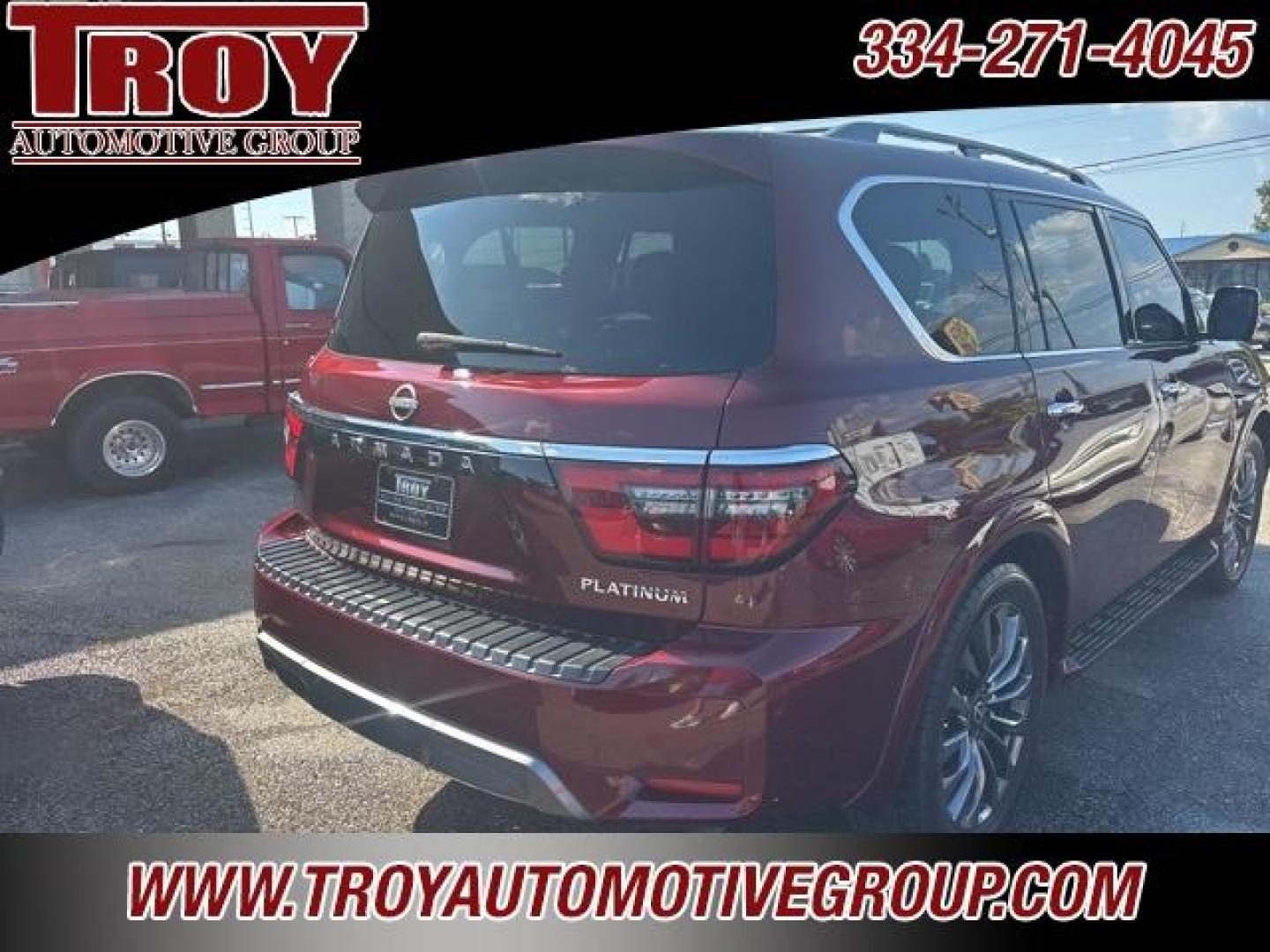 2021 Coulis Red Pearl /Black Nissan Armada Platinum (JN8AY2DA1M9) with an 5.6L V8 DOHC 32V LEV3-ULEV125 400hp engine, Automatic transmission, located at 6812 Atlanta Hwy, Montgomery, AL, 36117, (334) 271-4045, 32.382118, -86.178673 - Recent Arrival!<br><br>Coulis Red Pearl 2021 Nissan Armada Platinum RWD 5.6L V8 DOHC 32V LEV3-ULEV125 400hp 7-Speed Automatic<br><br>Financing Available---Top Value for Trades. - Photo#10