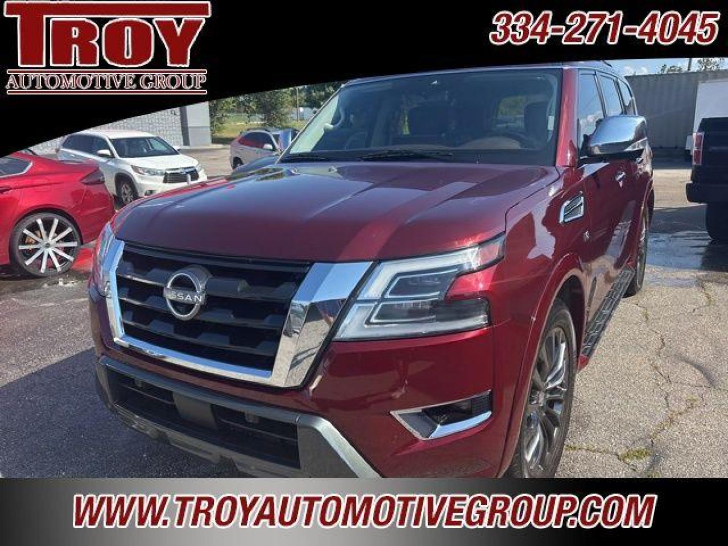 2021 Coulis Red Pearl /Black Nissan Armada Platinum (JN8AY2DA1M9) with an 5.6L V8 DOHC 32V LEV3-ULEV125 400hp engine, Automatic transmission, located at 6812 Atlanta Hwy, Montgomery, AL, 36117, (334) 271-4045, 32.382118, -86.178673 - Coulis Red Pearl 2021 Nissan Armada Platinum RWD 5.6L V8 DOHC 32V LEV3-ULEV125 400hp 7-Speed Automatic<br><br>Financing Available---Top Value for Trades. - Photo#5