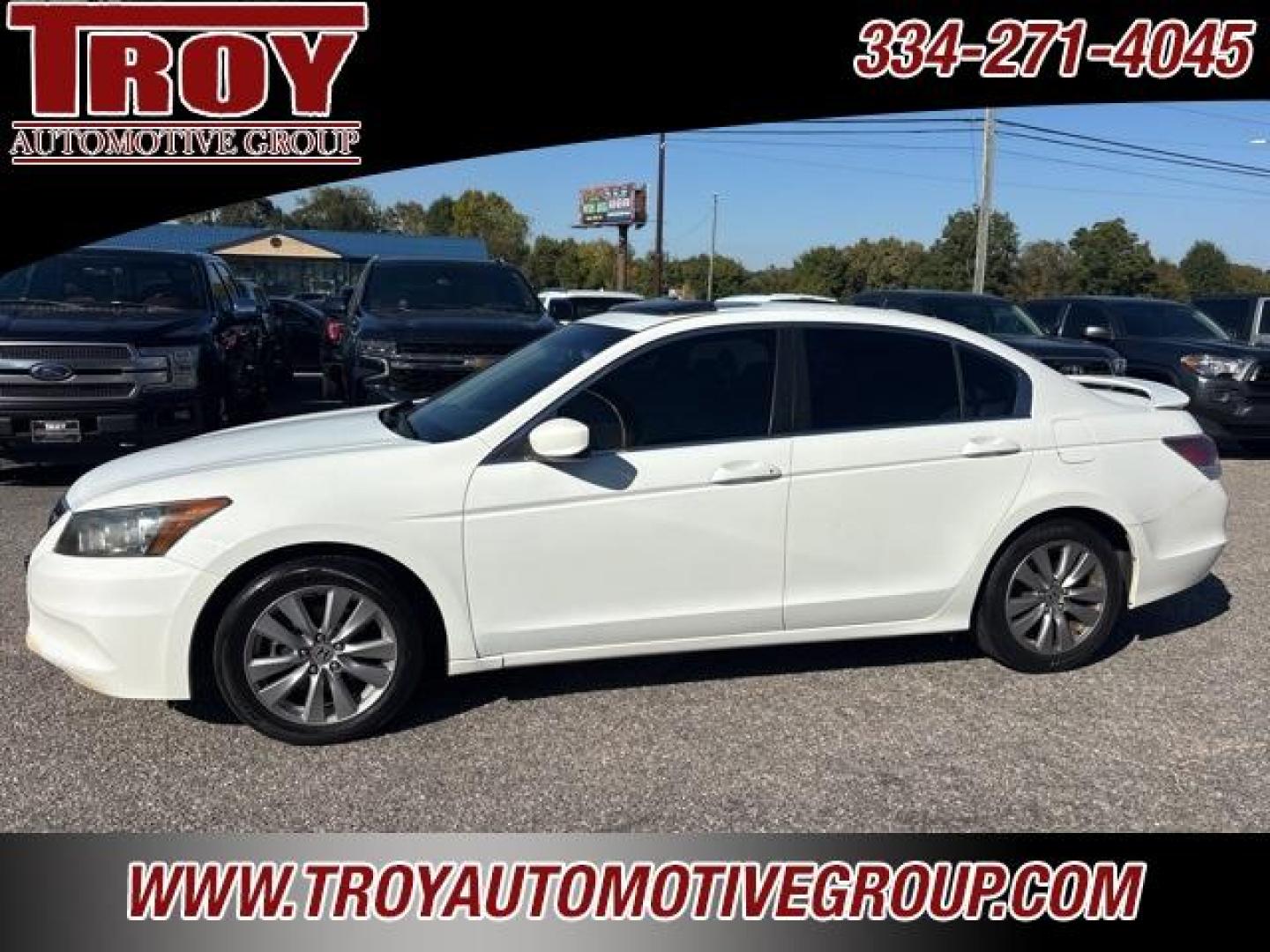 2012 White /Ivory Honda Accord EX-L (1HGCP2F88CA) with an 2.4L I4 DOHC i-VTEC 16V engine, Automatic transmission, located at 6812 Atlanta Hwy, Montgomery, AL, 36117, (334) 271-4045, 32.382118, -86.178673 - Power Sunroof!!<br>Heated Seats!!<br>2-Keys!!<br>White 2012 Honda Accord EX-L FWD 2.4 2.4L I4 DOHC i-VTEC 16V 5-Speed Automatic with Overdrive<br><br>Financing Available---Top Value for Trades.<br><br>23/34 City/Highway MPG<br><br><br>Awards:<br> * 2012 KBB.com Brand Image Awards<br>Kelley Blue Boo - Photo#0