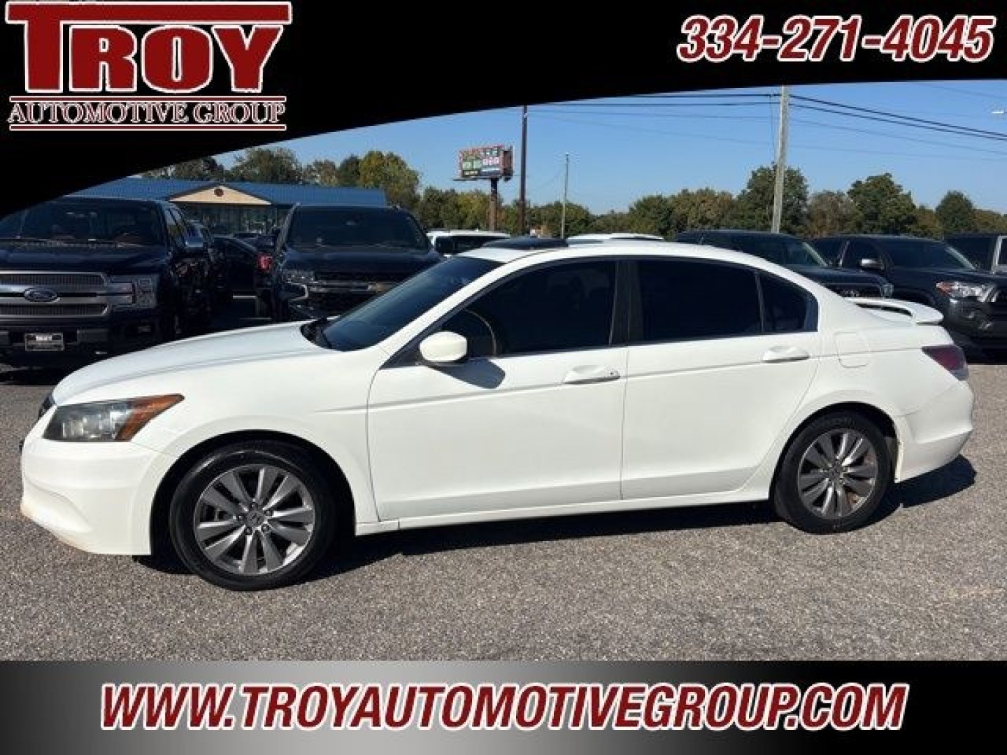 2012 White /Ivory Honda Accord EX-L (1HGCP2F88CA) with an 2.4L I4 DOHC i-VTEC 16V engine, Automatic transmission, located at 6812 Atlanta Hwy, Montgomery, AL, 36117, (334) 271-4045, 32.382118, -86.178673 - Power Sunroof!!<br>Heated Seats!!<br>2-Keys!!<br>White 2012 Honda Accord EX-L FWD 2.4 2.4L I4 DOHC i-VTEC 16V 5-Speed Automatic with Overdrive<br><br>Financing Available---Top Value for Trades.<br><br>23/34 City/Highway MPG<br><br><br>Awards:<br> * 2012 KBB.com Brand Image Awards<br>Kelley Blue Boo- Photo#0