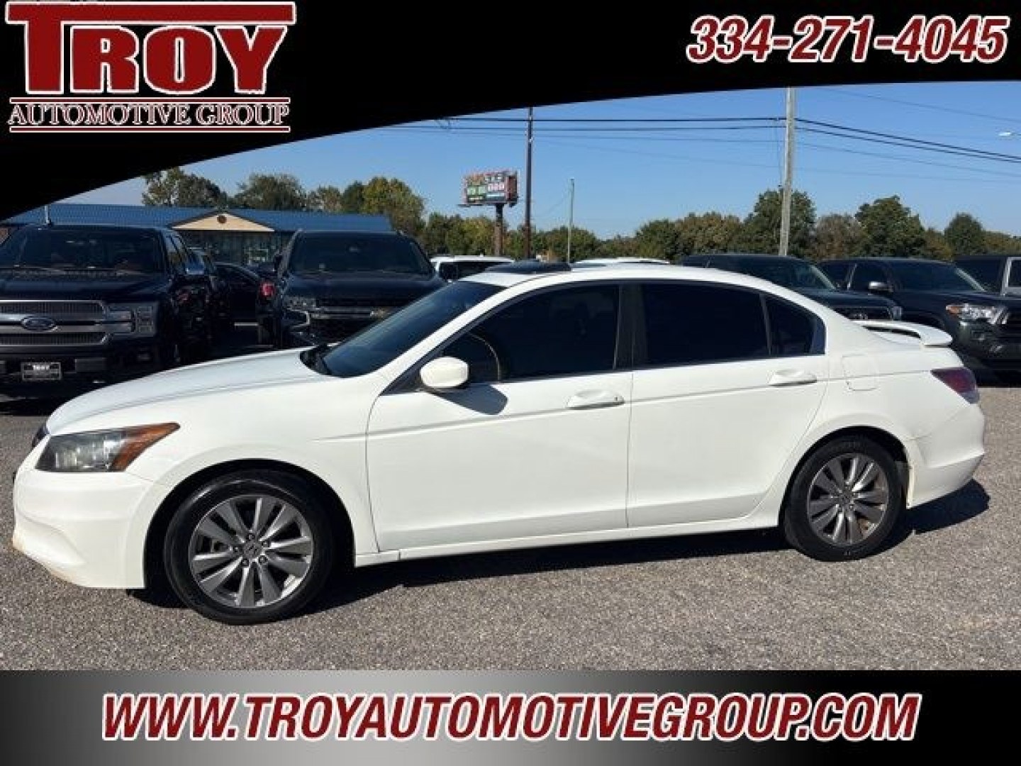 2012 White /Ivory Honda Accord EX-L (1HGCP2F88CA) with an 2.4L I4 DOHC i-VTEC 16V engine, Automatic transmission, located at 6812 Atlanta Hwy, Montgomery, AL, 36117, (334) 271-4045, 32.382118, -86.178673 - Power Sunroof!!<br>Heated Seats!!<br>2-Keys!!<br>White 2012 Honda Accord EX-L FWD 2.4 2.4L I4 DOHC i-VTEC 16V 5-Speed Automatic with Overdrive<br><br>Financing Available---Top Value for Trades.<br><br>23/34 City/Highway MPG<br><br><br>Awards:<br> * 2012 KBB.com Brand Image Awards<br>Kelley Blue Boo- Photo#1