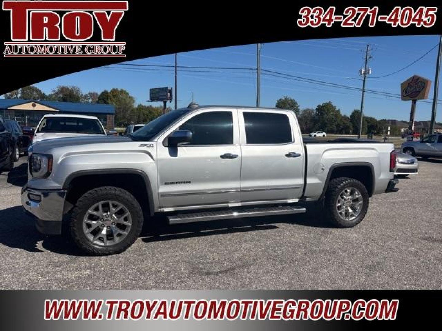 2018 Quicksilver Metallic /Dark Ash Seats With Jet Black Interior Accents GMC Sierra 1500 SLT (3GTU2NEC8JG) with an EcoTec3 5.3L V8 engine, Automatic transmission, located at 6812 Atlanta Hwy, Montgomery, AL, 36117, (334) 271-4045, 32.382118, -86.178673 - Photo#0