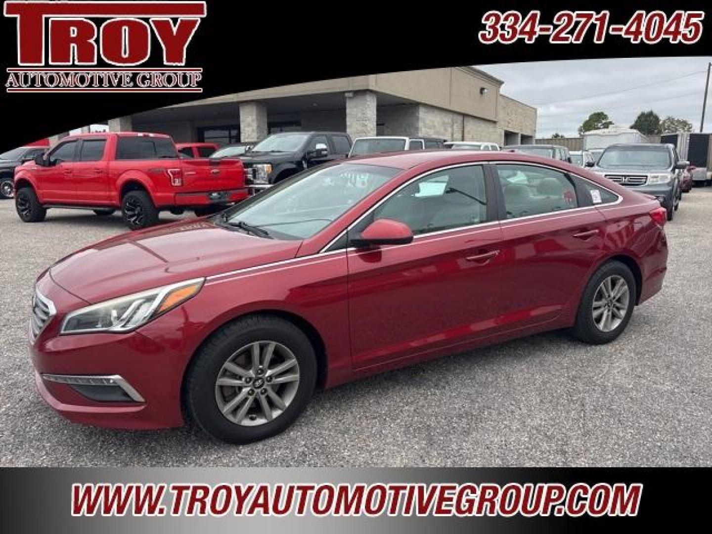 2015 Venetian Red Metallic /Gray Hyundai Sonata SE (5NPE24AF5FH) with an 2.4L I4 DGI DOHC 16V ULEV II 185hp engine, Automatic transmission, located at 6812 Atlanta Hwy, Montgomery, AL, 36117, (334) 271-4045, 32.382118, -86.178673 - 1-Owner!!<br>Excellent Service History!!<br>Engine Replaced At Hyundai at 117k!!<br>3-Keys!!!<br>Local Trade!!<br>Power Driver Seat!! - Photo#2