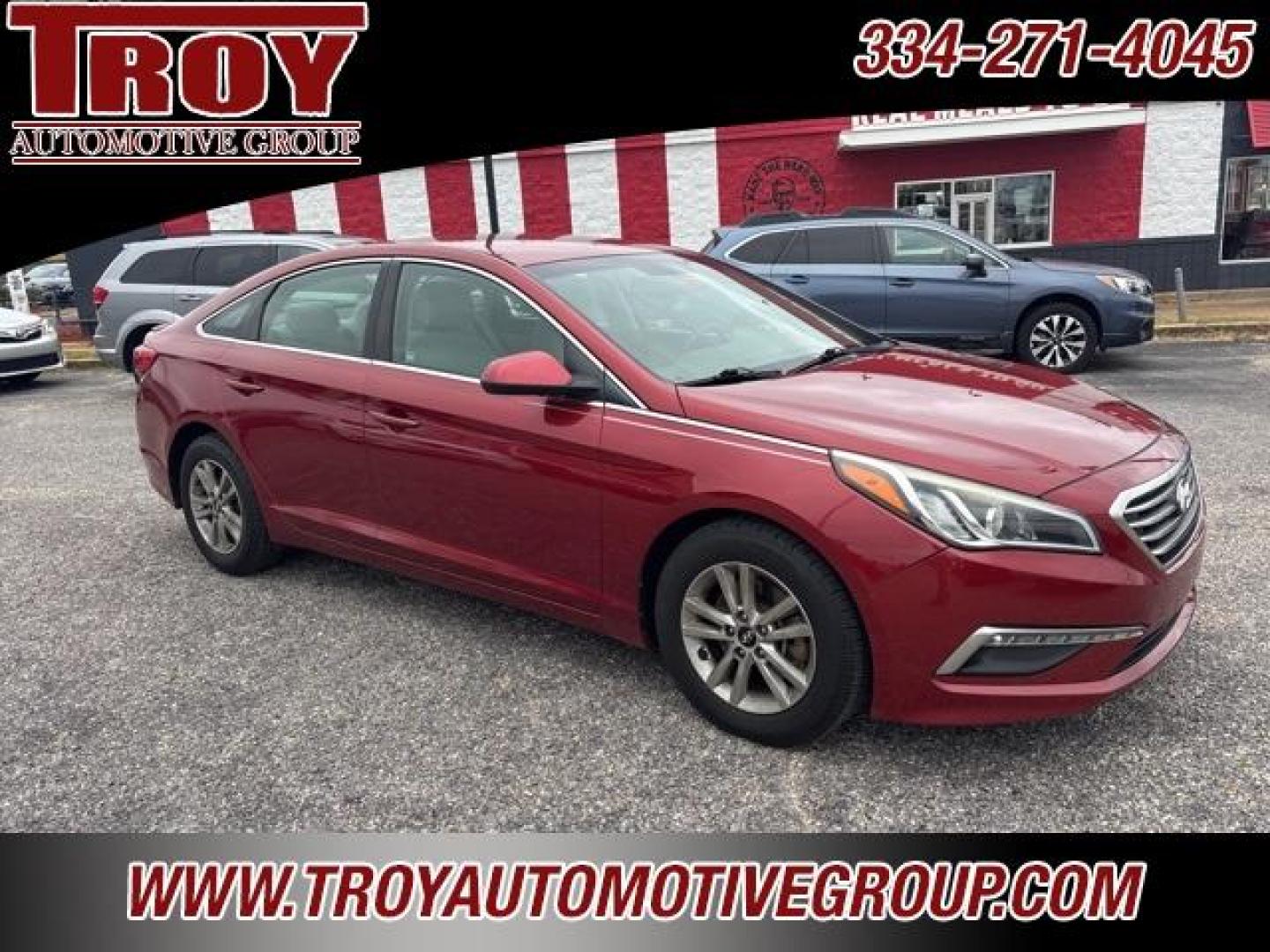 2015 Venetian Red Metallic /Gray Hyundai Sonata SE (5NPE24AF5FH) with an 2.4L I4 DGI DOHC 16V ULEV II 185hp engine, Automatic transmission, located at 6812 Atlanta Hwy, Montgomery, AL, 36117, (334) 271-4045, 32.382118, -86.178673 - 1-Owner!!<br>Excellent Service History!!<br>Engine Replaced At Hyundai at 117k!!<br>3-Keys!!!<br>Local Trade!!<br>Power Driver Seat!! - Photo#6