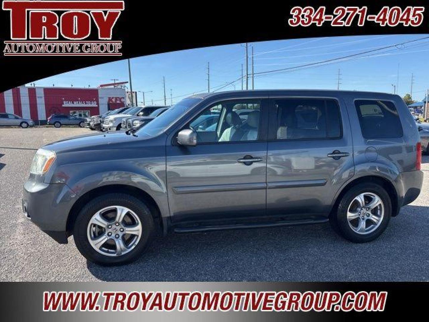 2013 Polished Metal Metallic /Gray Honda Pilot EX-L (5FNYF3H50DB) with an 3.5L V6 SOHC i-VTEC VCM 24V engine, Automatic transmission, located at 6812 Atlanta Hwy, Montgomery, AL, 36117, (334) 271-4045, 32.382118, -86.178673 - Leather Interior!!<br>3rd Seat!!<br>2-Master Keys!! - Photo#0