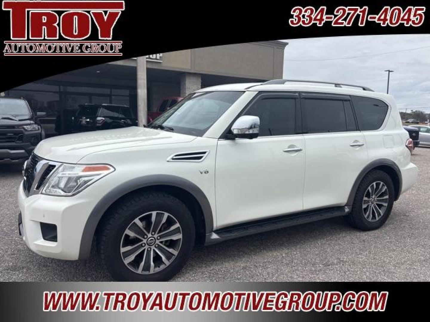2018 Pearl White /Charcoal Nissan Armada SL (JN8AY2ND9JX) with an 5.6L V8 DOHC 32V Endurance engine, Automatic transmission, located at 6812 Atlanta Hwy, Montgomery, AL, 36117, (334) 271-4045, 32.382118, -86.178673 - Recent Arrival!<br>Power Sunroof!!<br>Tow Package!!<br>Blind Spot Monitors!!<br>Heated Seats!!<br>2-Master Keys!!<br>Cooper A/T Tires!!<br><br>Pearl White 2018 Nissan Armada SL RWD 5.6L V8 DOHC 32V Endurance 7-Speed Automatic<br><br>Financing Available---Top Value for Trades. - Photo#2
