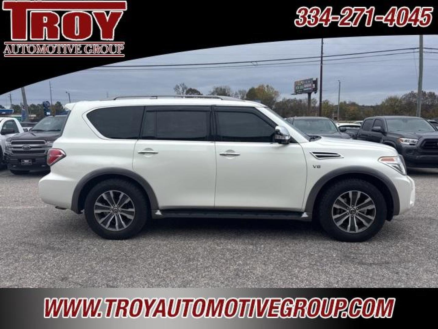 2018 Pearl White /Charcoal Nissan Armada SL (JN8AY2ND9JX) with an 5.6L V8 DOHC 32V Endurance engine, Automatic transmission, located at 6812 Atlanta Hwy, Montgomery, AL, 36117, (334) 271-4045, 32.382118, -86.178673 - Recent Arrival!<br>Power Sunroof!!<br>Tow Package!!<br>Blind Spot Monitors!!<br>Heated Seats!!<br>2-Master Keys!!<br>Cooper A/T Tires!!<br><br>Pearl White 2018 Nissan Armada SL RWD 5.6L V8 DOHC 32V Endurance 7-Speed Automatic<br><br>Financing Available---Top Value for Trades. - Photo#8