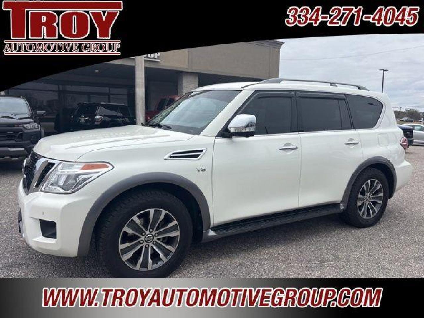 2018 Pearl White /Charcoal Nissan Armada SL (JN8AY2ND9JX) with an 5.6L V8 DOHC 32V Endurance engine, Automatic transmission, located at 6812 Atlanta Hwy, Montgomery, AL, 36117, (334) 271-4045, 32.382118, -86.178673 - Recent Arrival!<br>Power Sunroof!!<br>Tow Package!!<br>Blind Spot Monitors!!<br>Heated Seats!!<br>2-Master Keys!!<br>Cooper A/T Tires!!<br><br>Pearl White 2018 Nissan Armada SL RWD 5.6L V8 DOHC 32V Endurance 7-Speed Automatic<br><br>Financing Available---Top Value for Trades. - Photo#2
