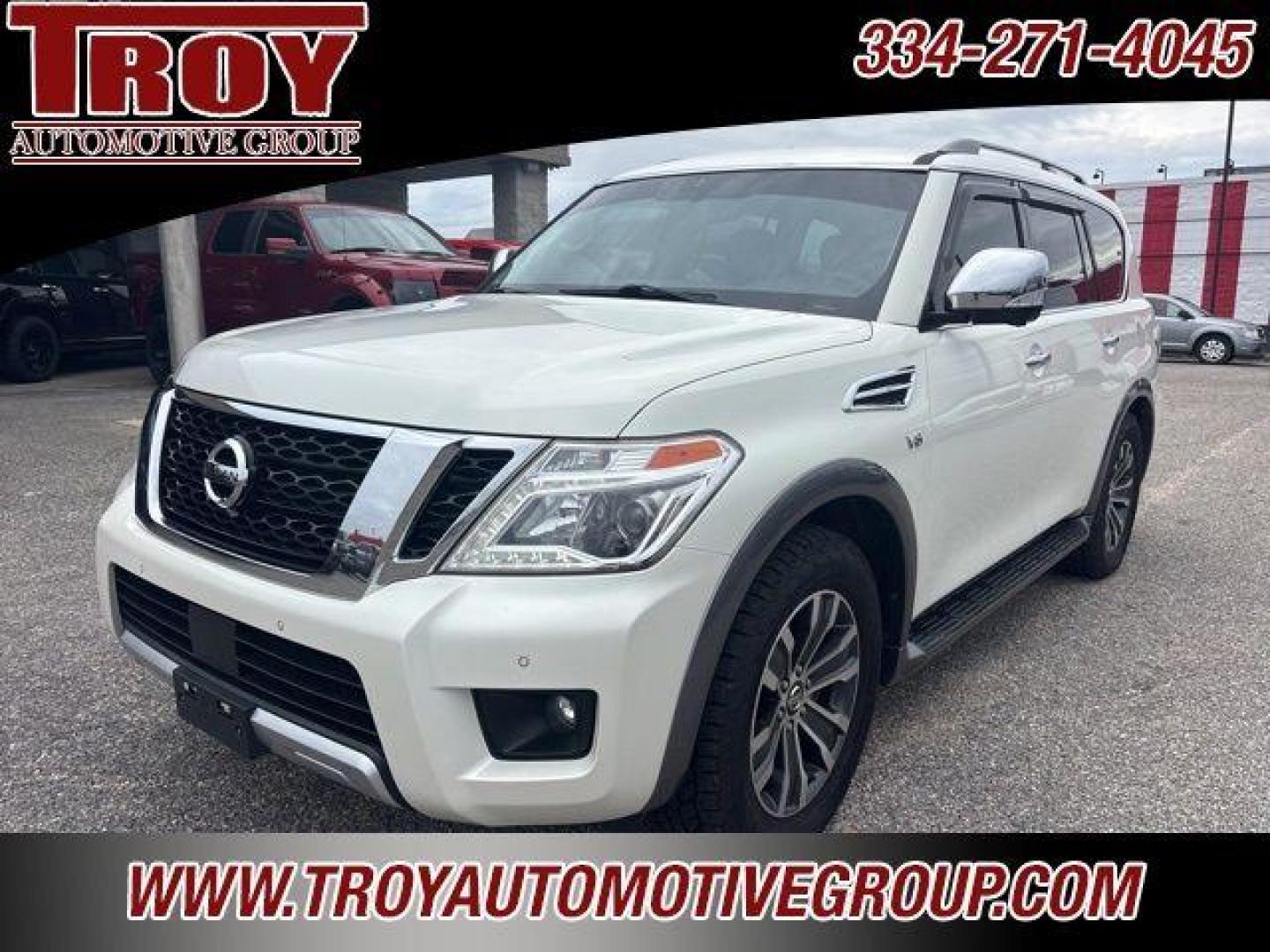 2018 Pearl White /Charcoal Nissan Armada SL (JN8AY2ND9JX) with an 5.6L V8 DOHC 32V Endurance engine, Automatic transmission, located at 6812 Atlanta Hwy, Montgomery, AL, 36117, (334) 271-4045, 32.382118, -86.178673 - Recent Arrival!<br>Power Sunroof!!<br>Tow Package!!<br>Blind Spot Monitors!!<br>Heated Seats!!<br>2-Master Keys!!<br>Cooper A/T Tires!!<br><br>Pearl White 2018 Nissan Armada SL RWD 5.6L V8 DOHC 32V Endurance 7-Speed Automatic<br><br>Financing Available---Top Value for Trades. - Photo#3