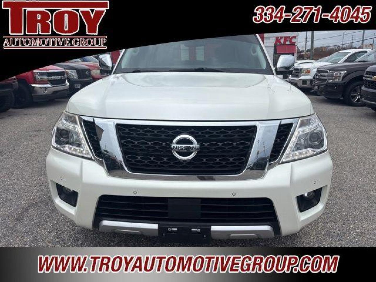 2018 Pearl White /Charcoal Nissan Armada SL (JN8AY2ND9JX) with an 5.6L V8 DOHC 32V Endurance engine, Automatic transmission, located at 6812 Atlanta Hwy, Montgomery, AL, 36117, (334) 271-4045, 32.382118, -86.178673 - Recent Arrival!<br>Power Sunroof!!<br>Tow Package!!<br>Blind Spot Monitors!!<br>Heated Seats!!<br>2-Master Keys!!<br>Cooper A/T Tires!!<br><br>Pearl White 2018 Nissan Armada SL RWD 5.6L V8 DOHC 32V Endurance 7-Speed Automatic<br><br>Financing Available---Top Value for Trades. - Photo#4