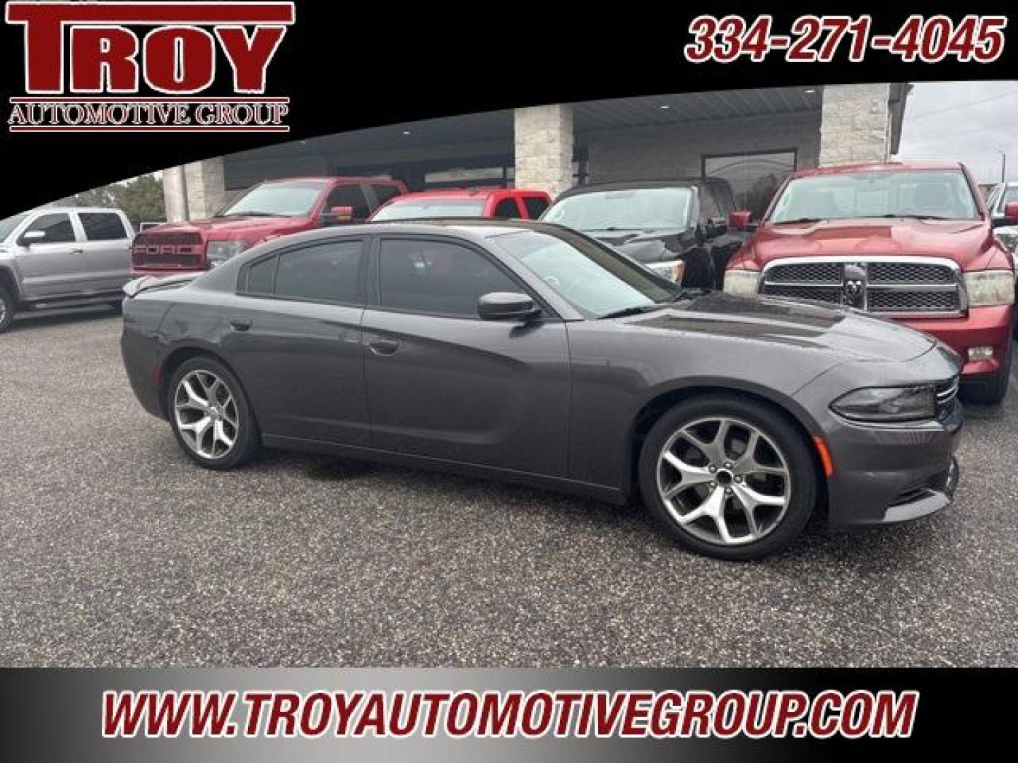 2017 Granite Crystal Metallic Clearcoat /Black Dodge Charger SE (2C3CDXBG9HH) with an 3.6L 6-Cylinder SMPI DOHC engine, Automatic transmission, located at 6812 Atlanta Hwy, Montgomery, AL, 36117, (334) 271-4045, 32.382118, -86.178673 - 20 Premium Alloy Wheels!!<br>Rear Spoiler!! - Photo#0