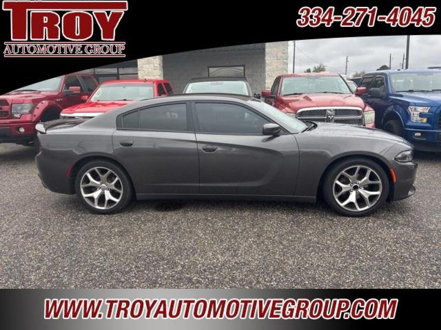 2017 Granite Crystal Metallic Clearcoat /Black Dodge Charger SE (2C3CDXBG9HH) with an 3.6L 6-Cylinder SMPI DOHC engine, Automatic transmission, located at 6812 Atlanta Hwy, Montgomery, AL, 36117, (334) 271-4045, 32.382118, -86.178673 - 20 Premium Alloy Wheels!!<br>Rear Spoiler!! - Photo#2