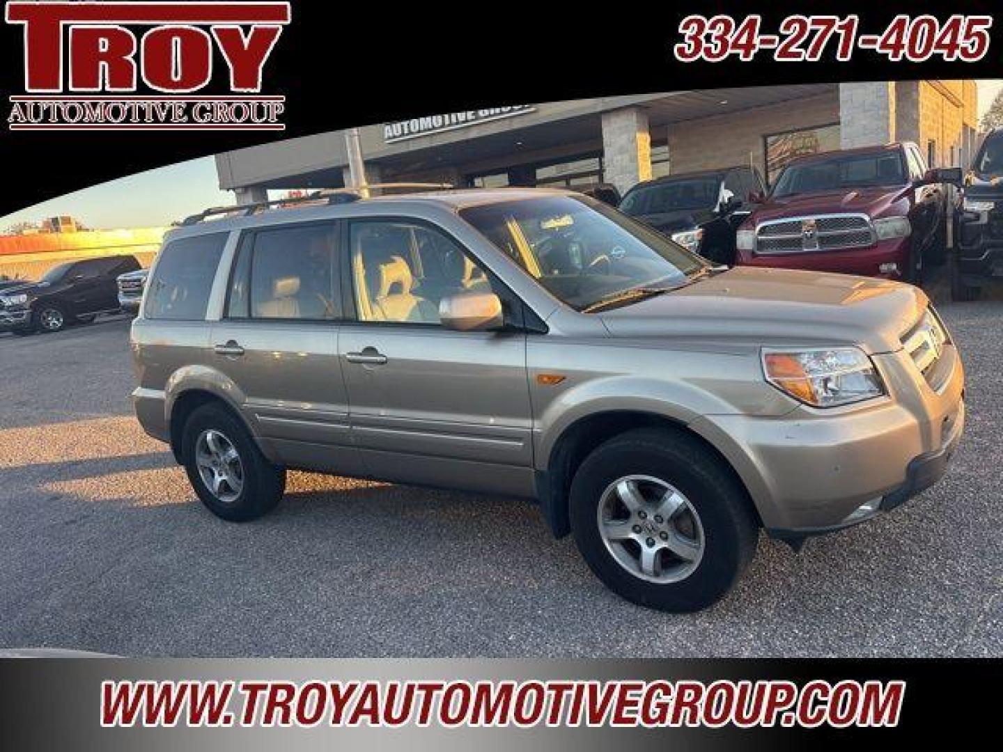 2007 Desert Rock Metallic /Saddle Honda Pilot EX-L (5FNYF28747B) with an 3.5L V6 SOHC i-VTEC 24V engine, Automatic transmission, located at 6812 Atlanta Hwy, Montgomery, AL, 36117, (334) 271-4045, 32.382118, -86.178673 - 3rd Seat!!<br>Heated Leather Seats!<br>Power Sunroof!!<br>Gold 2007 Honda Pilot EX-L FWD 3.5L V6 SOHC i-VTEC 24V 5-Speed Automatic with Overdrive<br><br>Financing Available---Top Value for Trades.<br><br>Odometer is 46013 miles below market average!<br><br><br>Awards:<br> * 2007 KBB.com Best Resale - Photo#1