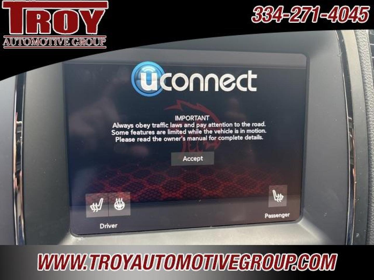 2019 White Knuckle Clearcoat /Black Dodge Durango R/T (1C4SDHCT5KC) with an HEMI 5.7L V8 Multi Displacement VVT engine, Automatic transmission, located at 6812 Atlanta Hwy, Montgomery, AL, 36117, (334) 271-4045, 32.382118, -86.178673 - Power Sunroof!!<br>Tow Package!!<br>Blind Spot Monitors!!<br>2-Master Remote Keys!!<br>Black Top Package!!<br>Heated Seats!! - Photo#41