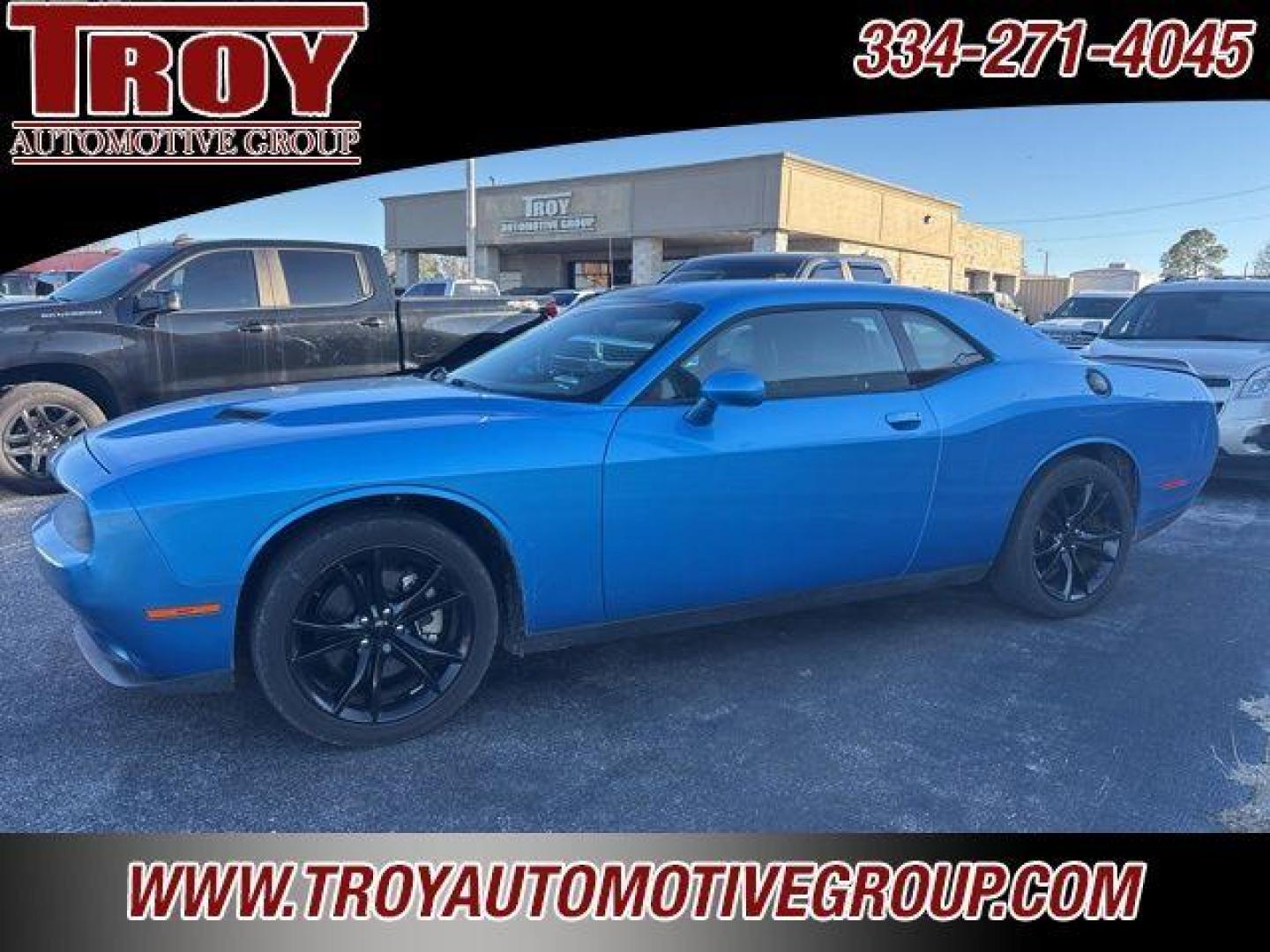 2016 B5 Blue Pearlcoat /Black Dodge Challenger SXT (2C3CDZAG7GH) with an 3.6L V6 24V VVT engine, Automatic transmission, located at 6812 Atlanta Hwy, Montgomery, AL, 36117, (334) 271-4045, 32.382118, -86.178673 - Navigation!!<br>Heated Seats!! Cooled Seats!!<br>Leather Interior!!<br>Alpine Sound System!!<br>B5 Blue Pearlcoat 2016 Dodge Challenger SXT RWD 3.6L V6 24V VVT 8-Speed Automatic<br><br>Financing Available---Top Value for Trades.<br><br>Odometer is 59429 miles below market average! 19/30 City/Highway - Photo#0