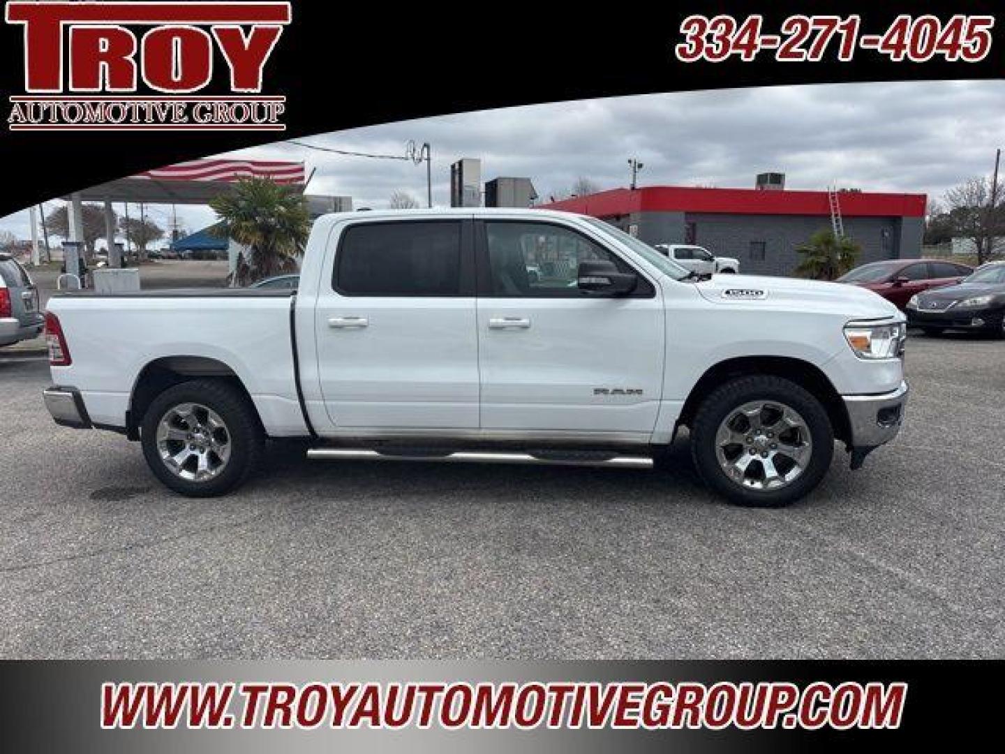 2021 Bright White Clearcoat /Diesel Gray/Black Ram 1500 Big Horn/Lone Star (1C6SRFFT6MN) with an HEMI 5.7L V8 Multi Displacement VVT engine, Automatic transmission, located at 6812 Atlanta Hwy, Montgomery, AL, 36117, (334) 271-4045, 32.382118, -86.178673 - 1-Owner!!<br>Flip Up Bedcover!!<br>Tow Package!!!<br>Like New!! - Photo#4