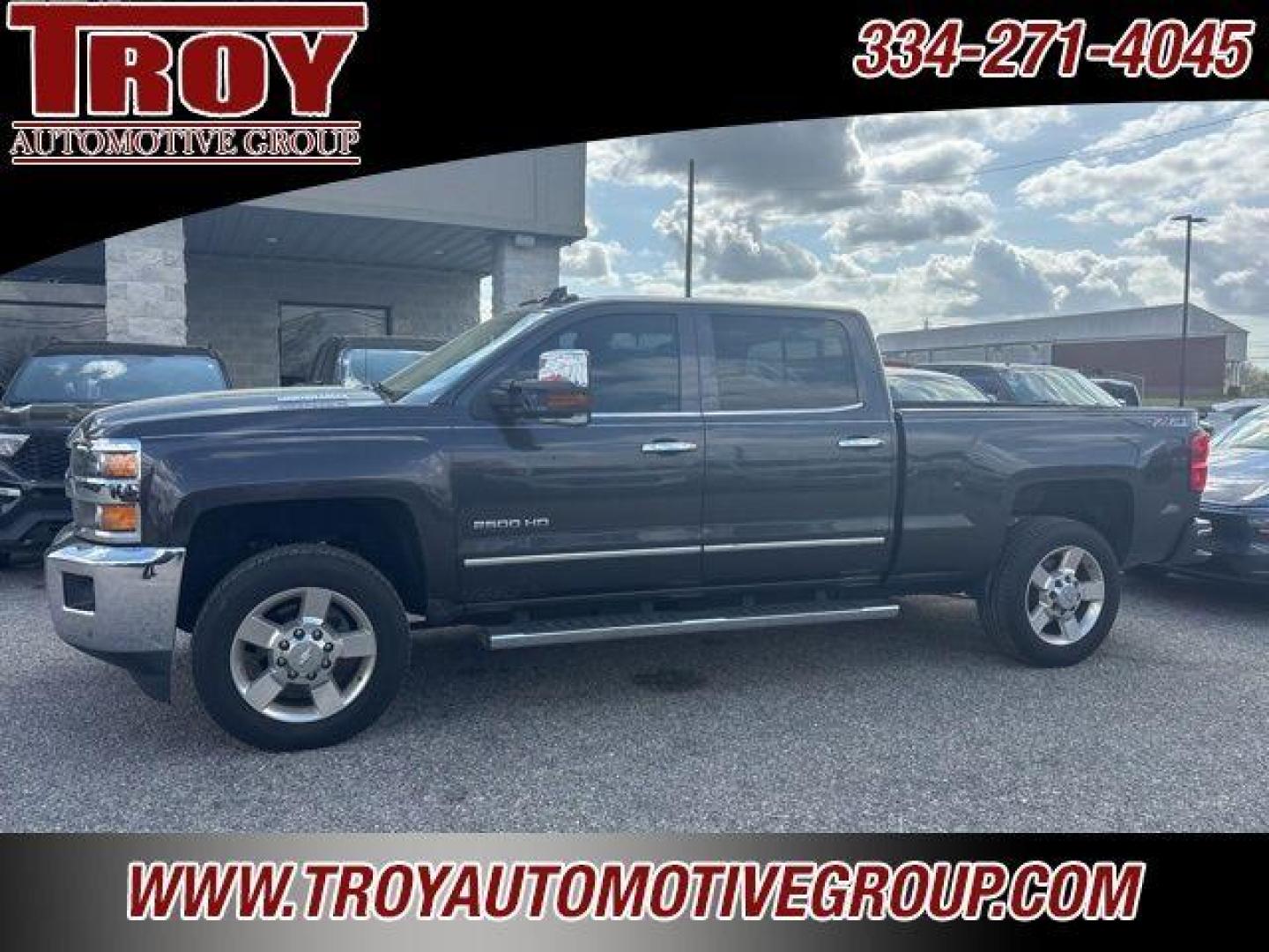 2016 Tungsten Metallic /Cocoa/Dune Chevrolet Silverado 2500HD LTZ (1GC1KWE87GF) with an Duramax 6.6L V8 Turbodiesel engine, Automatic transmission, located at 6812 Atlanta Hwy, Montgomery, AL, 36117, (334) 271-4045, 32.382118, -86.178673 - Priced below KBB Fair Purchase Price!<br><br>Tungsten Metallic 2016 Chevrolet Silverado 2500HD LTZ 4WD Duramax 6.6L V8 Turbodiesel Allison 1000 6-Speed Automatic<br><br>Financing Available---Top Value for Trades.<br><br>Odometer is 55070 miles below market average!<br><br><br>Reviews:<br> * Impress - Photo#1