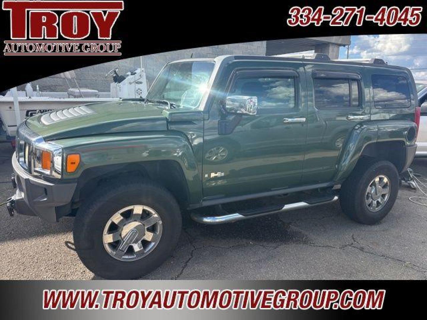 2006 Shadow Green Metallic /Ebony Hummer H3 Base (5GTDN136168) with an 3.5L 5-Cylinder MPI DOHC engine, Automatic transmission, located at 6812 Atlanta Hwy, Montgomery, AL, 36117, (334) 271-4045, 32.382118, -86.178673 - Power Sunroof!!<br>Leather!!<br>Chrome Package!!<br>Step Bars!!<br>Shadow Green Metallic 2006 Hummer H3 4WD 3.5L 5-Cylinder MPI DOHC 4-Speed Automatic with Overdrive<br><br>Financing Available---Top Value for Trades. - Photo#7