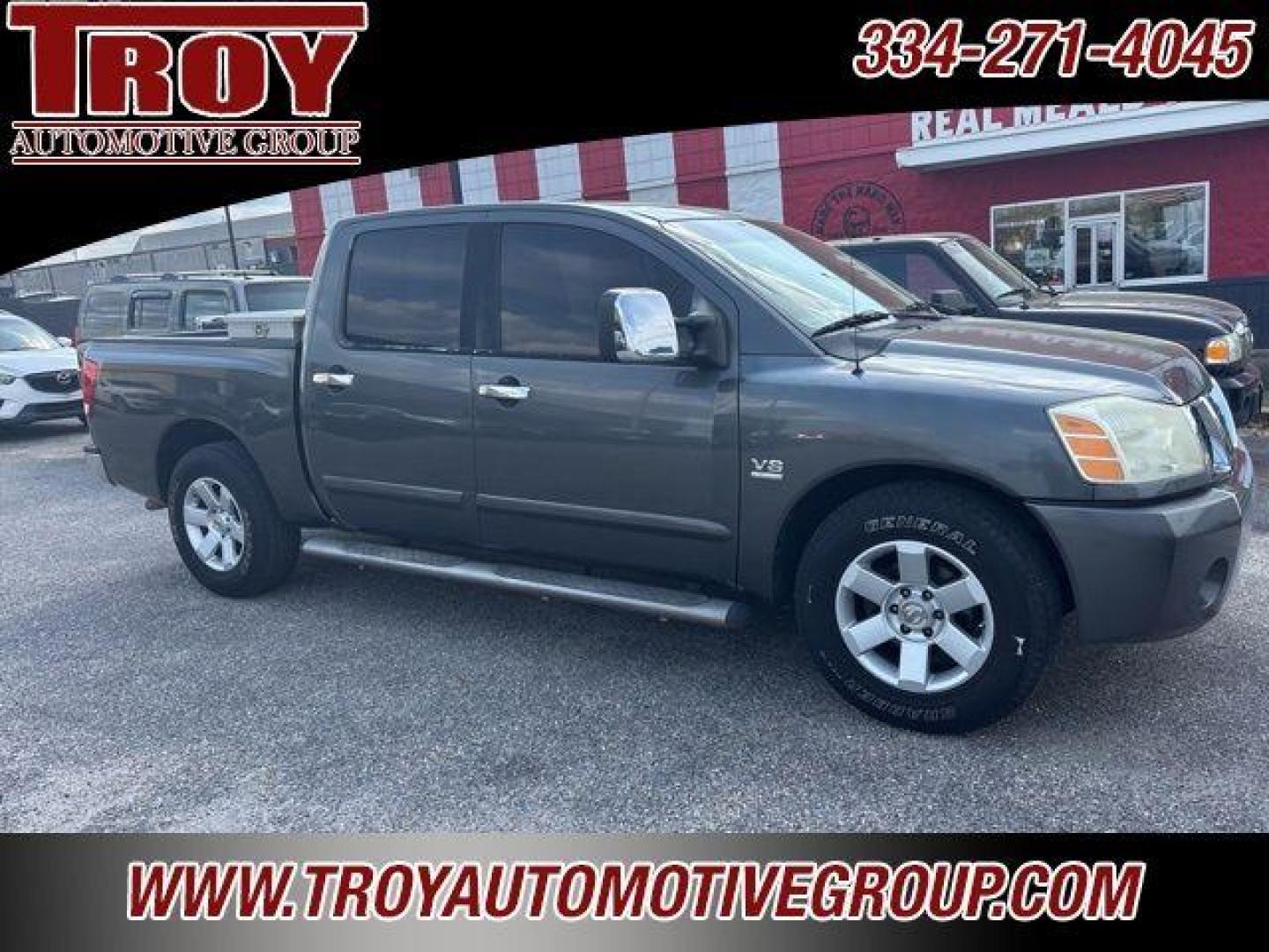 2004 Smoke /Graphite Nissan Titan LE (1N6AA07A74N) with an 5.6L V8 SMPI DOHC engine, Automatic transmission, located at 6812 Atlanta Hwy, Montgomery, AL, 36117, (334) 271-4045, 32.382118, -86.178673 - Leather Interior!!<br>Power Sunroof!!<br>Tow Package!! - Photo#1