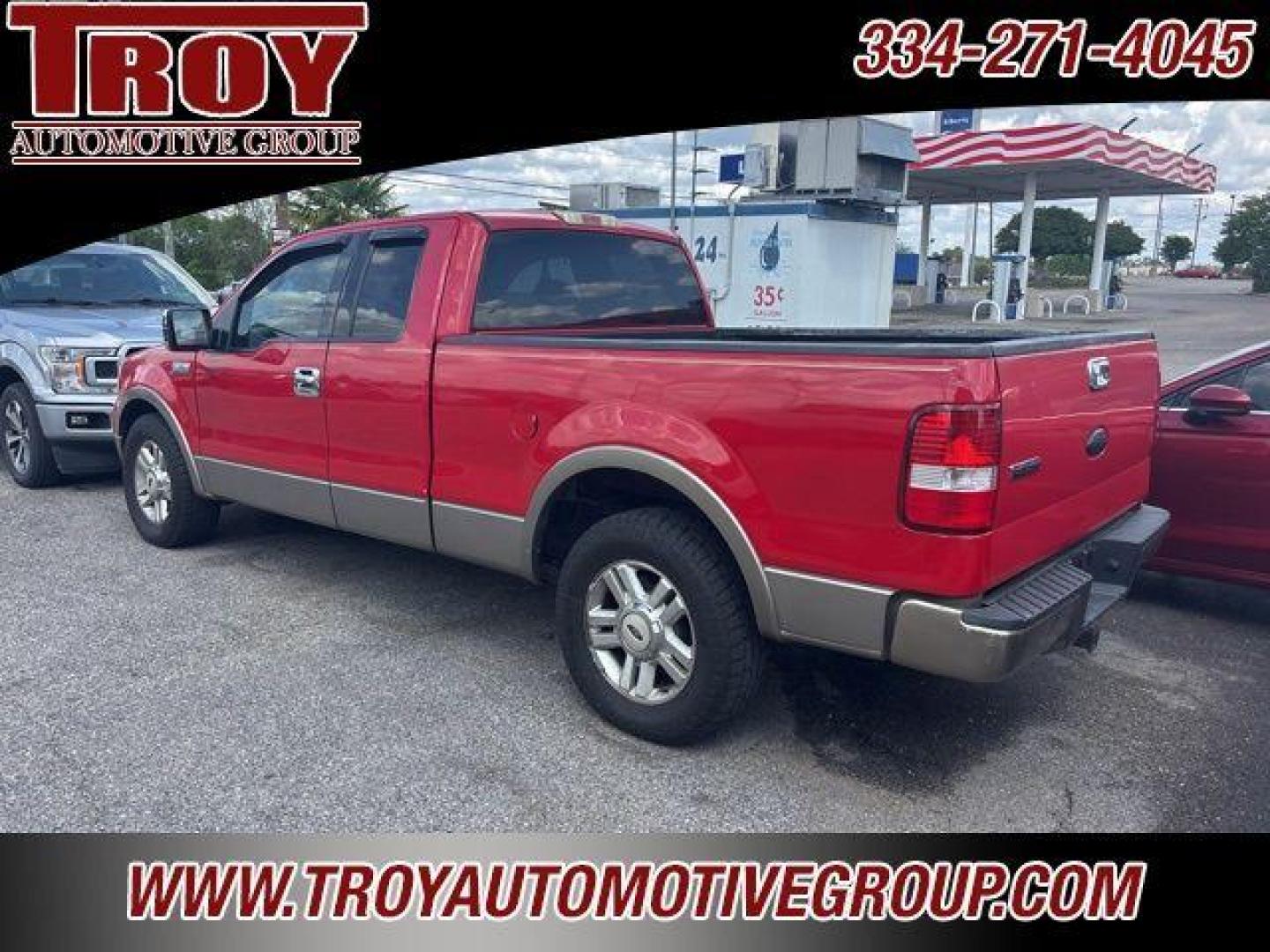 2004 Red /Tan Ford F-150 (1FTPX12514N) with an 5.4L V8 EFI 24V engine, Automatic transmission, located at 6812 Atlanta Hwy, Montgomery, AL, 36117, (334) 271-4045, 32.382118, -86.178673 - Recent Arrival<br>Lariat Package!!<br>A/T Tires!!<br>Tow Package!!<br>Bed Liner !!<br><br>Red 2004 Ford F-150 RWD 5.4L V8 EFI 24V 4-Speed Automatic with Overdrive<br><br>Financing Available---Top Value for Trades.<br><br><br>Awards:<br> * NACTOY 2004 North American Truck of the Year - Photo#3