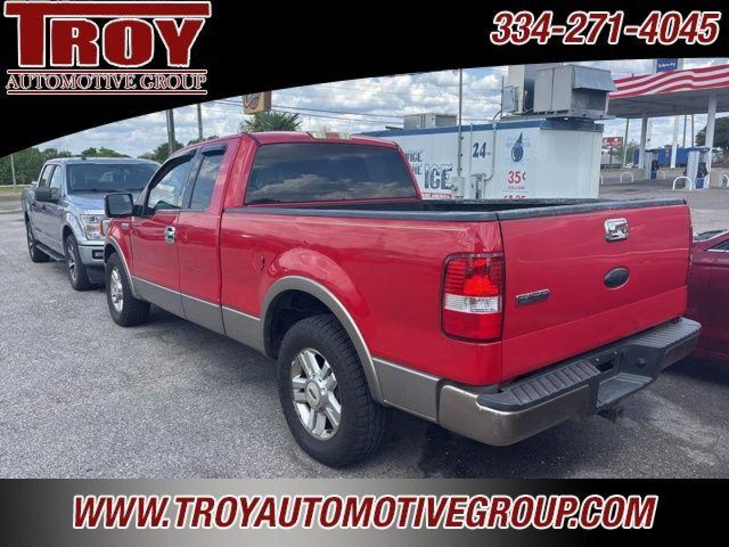 2004 Red /Tan Ford F-150 (1FTPX12514N) with an 5.4L V8 EFI 24V engine, Automatic transmission, located at 6812 Atlanta Hwy, Montgomery, AL, 36117, (334) 271-4045, 32.382118, -86.178673 - Recent Arrival<br>Lariat Package!!<br>A/T Tires!!<br>Tow Package!!<br>Bed Liner !!<br><br>Red 2004 Ford F-150 RWD 5.4L V8 EFI 24V 4-Speed Automatic with Overdrive<br><br>Financing Available---Top Value for Trades.<br><br><br>Awards:<br> * NACTOY 2004 North American Truck of the Year - Photo#4