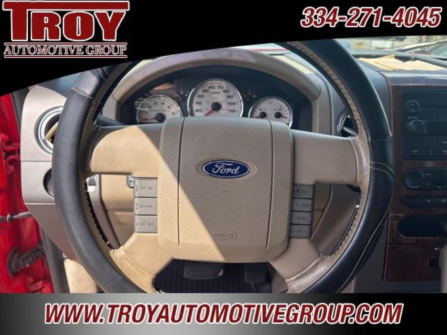 2004 Red /Tan Ford F-150 (1FTPX12514N) with an 5.4L V8 EFI 24V engine, Automatic transmission, located at 6812 Atlanta Hwy, Montgomery, AL, 36117, (334) 271-4045, 32.382118, -86.178673 - Recent Arrival<br>Lariat Package!!<br>A/T Tires!!<br>Tow Package!!<br>Bed Liner !!<br><br>Red 2004 Ford F-150 RWD 5.4L V8 EFI 24V 4-Speed Automatic with Overdrive<br><br>Financing Available---Top Value for Trades.<br><br><br>Awards:<br> * NACTOY 2004 North American Truck of the Year- Photo#22