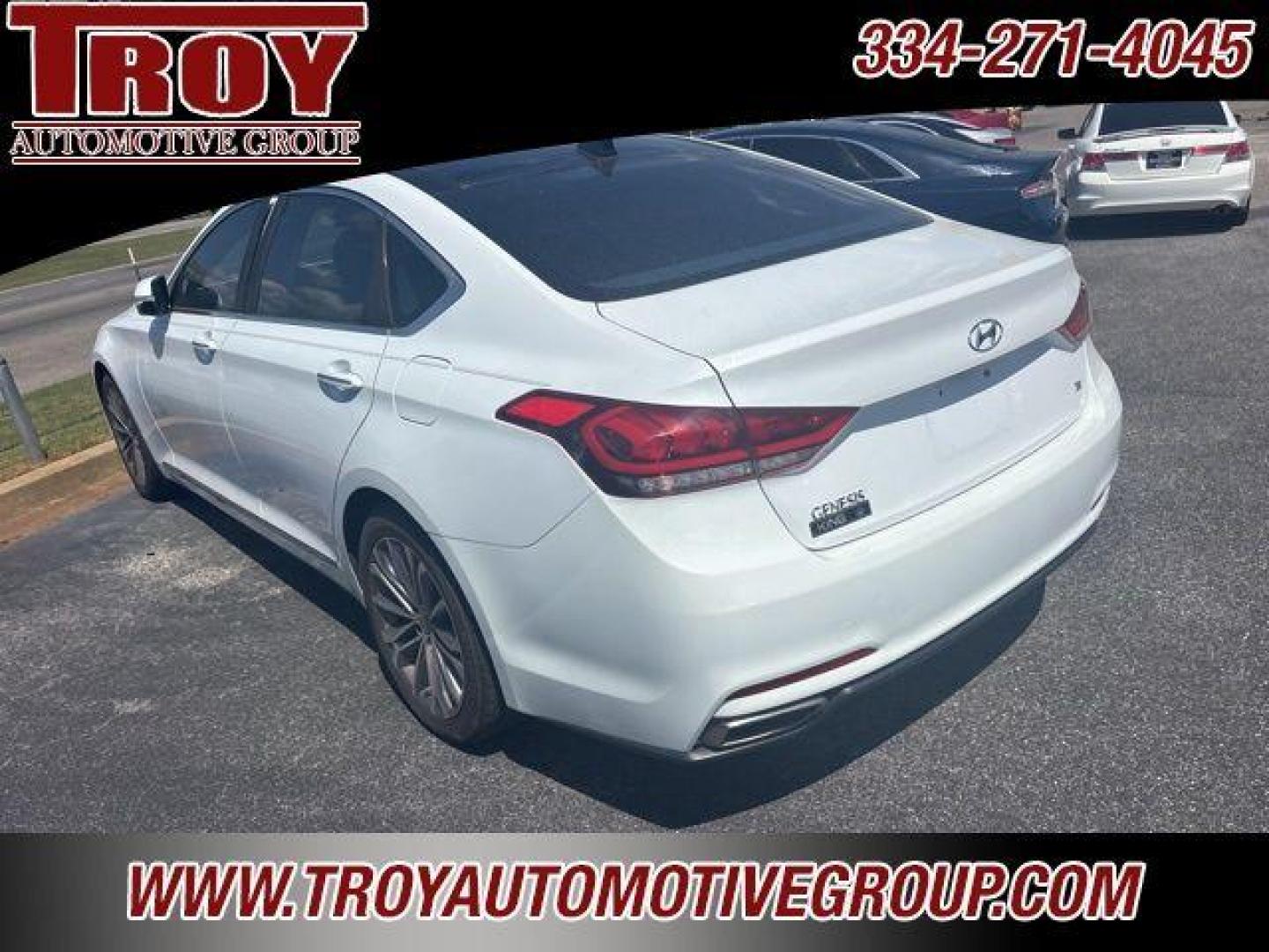2016 Casablanca White /Grey Hyundai Genesis 3.8 (KMHGN4JE3GU) with an 3.8L V6 DGI DOHC Dual CVVT engine, Automatic transmission, located at 6812 Atlanta Hwy, Montgomery, AL, 36117, (334) 271-4045, 32.382118, -86.178673 - Photo#8