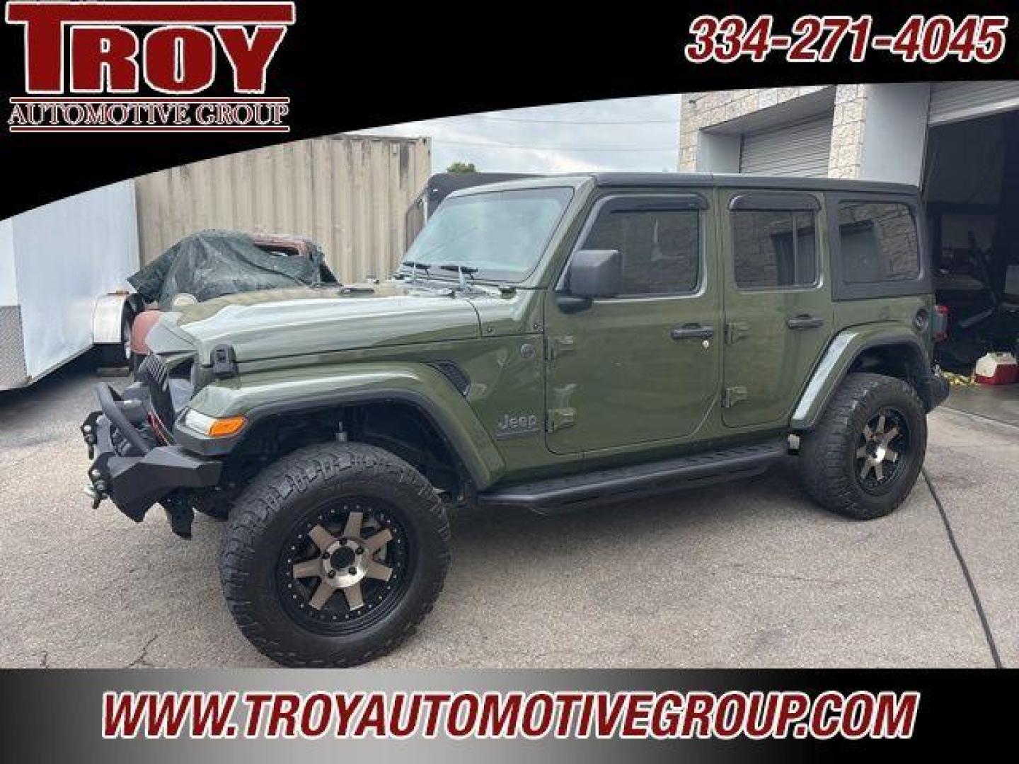 2021 Sarge Green Clearcoat /Black Jeep Wrangler (1C4HJXDN9MW) with an 2.0L I4 DOHC engine, Automatic transmission, located at 6812 Atlanta Hwy, Montgomery, AL, 36117, (334) 271-4045, 32.382118, -86.178673 - Recent Arrival!<br>80 th Special Edition!!<br>Tow Package!!<br>Step Bars!!<br>Winch!!<br>Rough Country Lift!!<br>Sarge Green Clearcoat 2021 Jeep Wrangler 4WD 2.0L I4 DOHC 8-Speed Automatic<br><br>Financing Available---Top Value for Trades.o - Photo#2