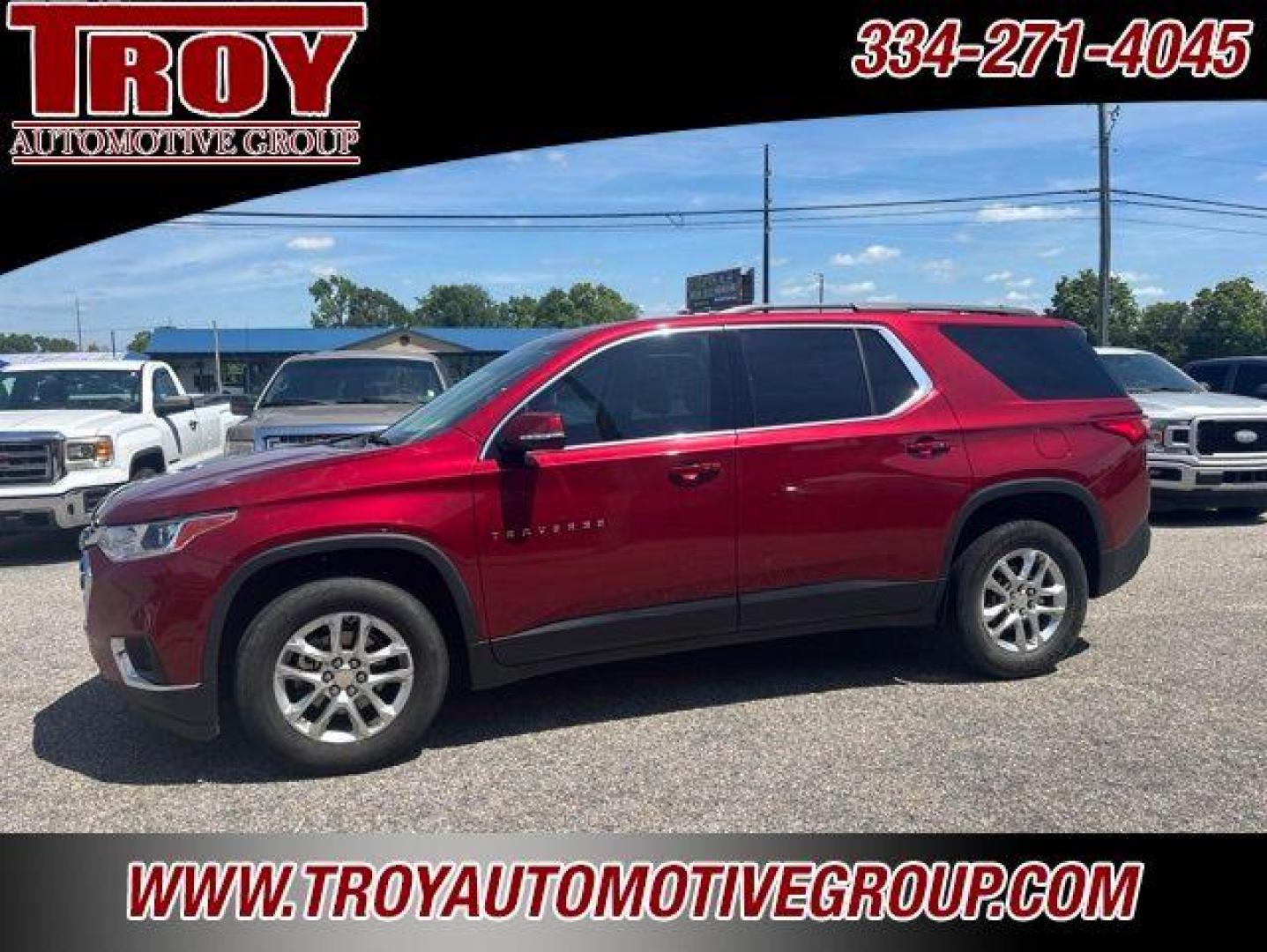 2019 Red Tintcoat /Jet Black/Dark Galvanized Chevrolet Traverse LT (1GNERGKW9KJ) with an 3.6L V6 SIDI VVT engine, Automatic transmission, located at 6812 Atlanta Hwy, Montgomery, AL, 36117, (334) 271-4045, 32.382118, -86.178673 - 1-Owner!!<br>Rear bucket seats!!<br>3rd Seat!!Cajun Red Tintcoat 2019 Chevrolet Traverse LT FWD Cloth w/1LT 3.6L V6 SIDI VVT 9-Speed Automatic<br><br>Financing Available---Top Value for Trades.<br><br>18/27 City/Highway MPG<br><br><br>Awards:<br> * 2019 KBB.com 12 Best Family Cars - Photo#2