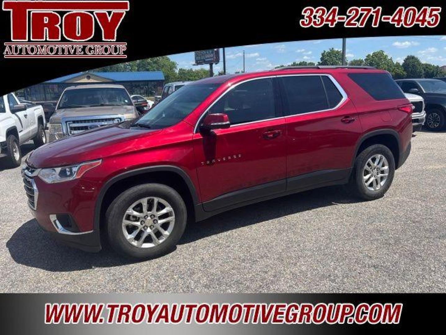 2019 Red Tintcoat /Jet Black/Dark Galvanized Chevrolet Traverse LT (1GNERGKW9KJ) with an 3.6L V6 SIDI VVT engine, Automatic transmission, located at 6812 Atlanta Hwy, Montgomery, AL, 36117, (334) 271-4045, 32.382118, -86.178673 - 1-Owner!!<br>Rear bucket seats!!<br>3rd Seat!!Cajun Red Tintcoat 2019 Chevrolet Traverse LT FWD Cloth w/1LT 3.6L V6 SIDI VVT 9-Speed Automatic<br><br>Financing Available---Top Value for Trades.<br><br>18/27 City/Highway MPG<br><br><br>Awards:<br> * 2019 KBB.com 12 Best Family Cars - Photo#3