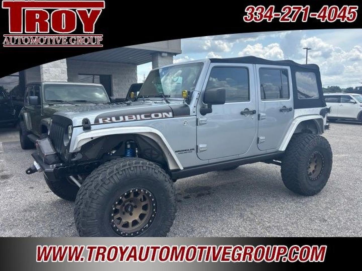 2013 Billet Metallic Clearcoat /Black Interior Jeep Wrangler Unlimited Rubicon (1C4BJWFG2DL) with an 3.6L V6 24V VVT engine, Automatic transmission, located at 6812 Atlanta Hwy, Montgomery, AL, 36117, (334) 271-4045, 32.382118, -86.178673 - Over $13,000 In Modifications! Built Rubicon!<br>Teraflex Speed Bumps!!<br><br>No Expense Spared On Quality Up Grades !!<br>38x13.50x17 -Nittos Trail Grappler!!<br>Battle Born Forged Bead Lock Wheels!!<br>EVO Tire Carrier w/New Full Matchjng Spare!!<br>RPM Drag Link and Tie Rods!!<br>King Off Road- Photo#1