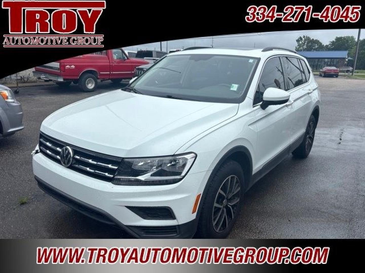 2021 Pure White /Titan Black Volkswagen Tiguan 2.0T SE (3VV3B7AXXMM) with an 2.0L TSI DOHC engine, Automatic transmission, located at 6812 Atlanta Hwy, Montgomery, AL, 36117, (334) 271-4045, 32.382118, -86.178673- Photo#2
